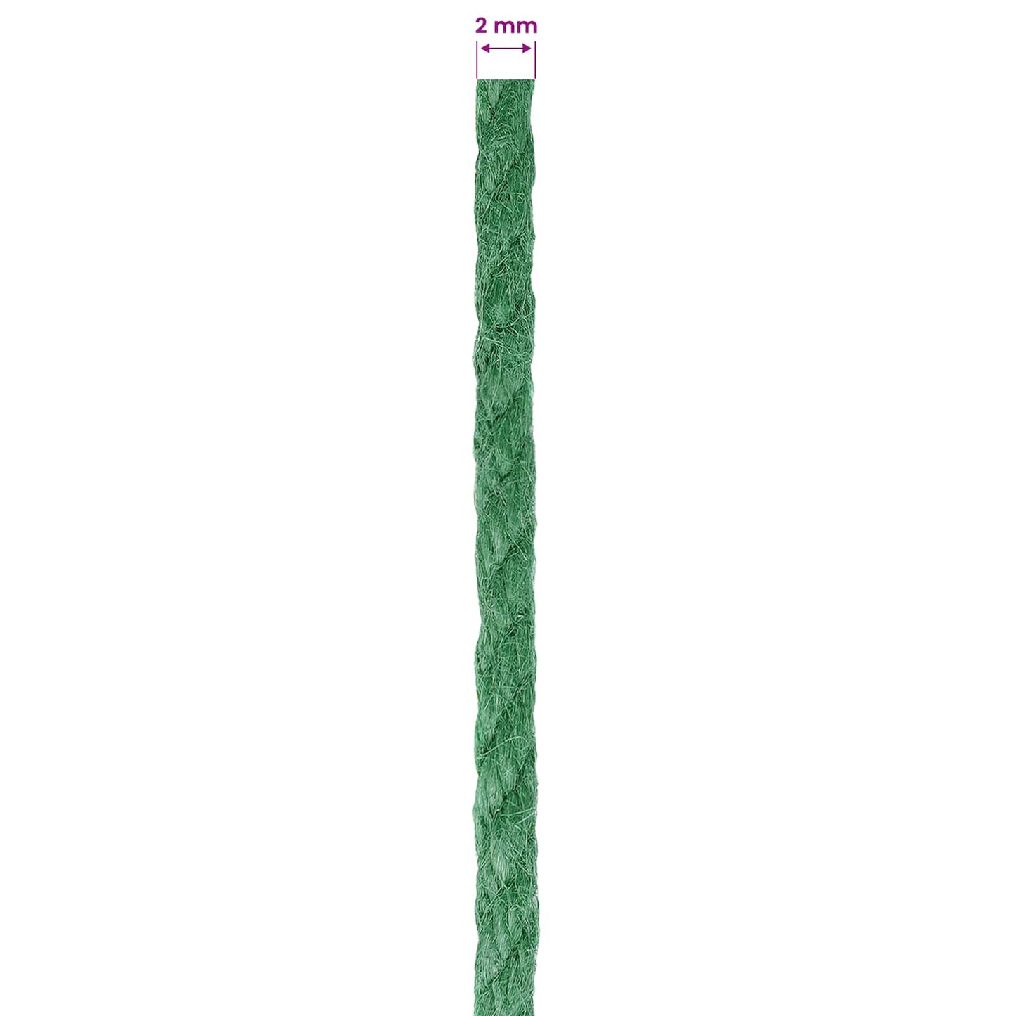 2 stk. 2 mm Grün 100% Tossa Jute