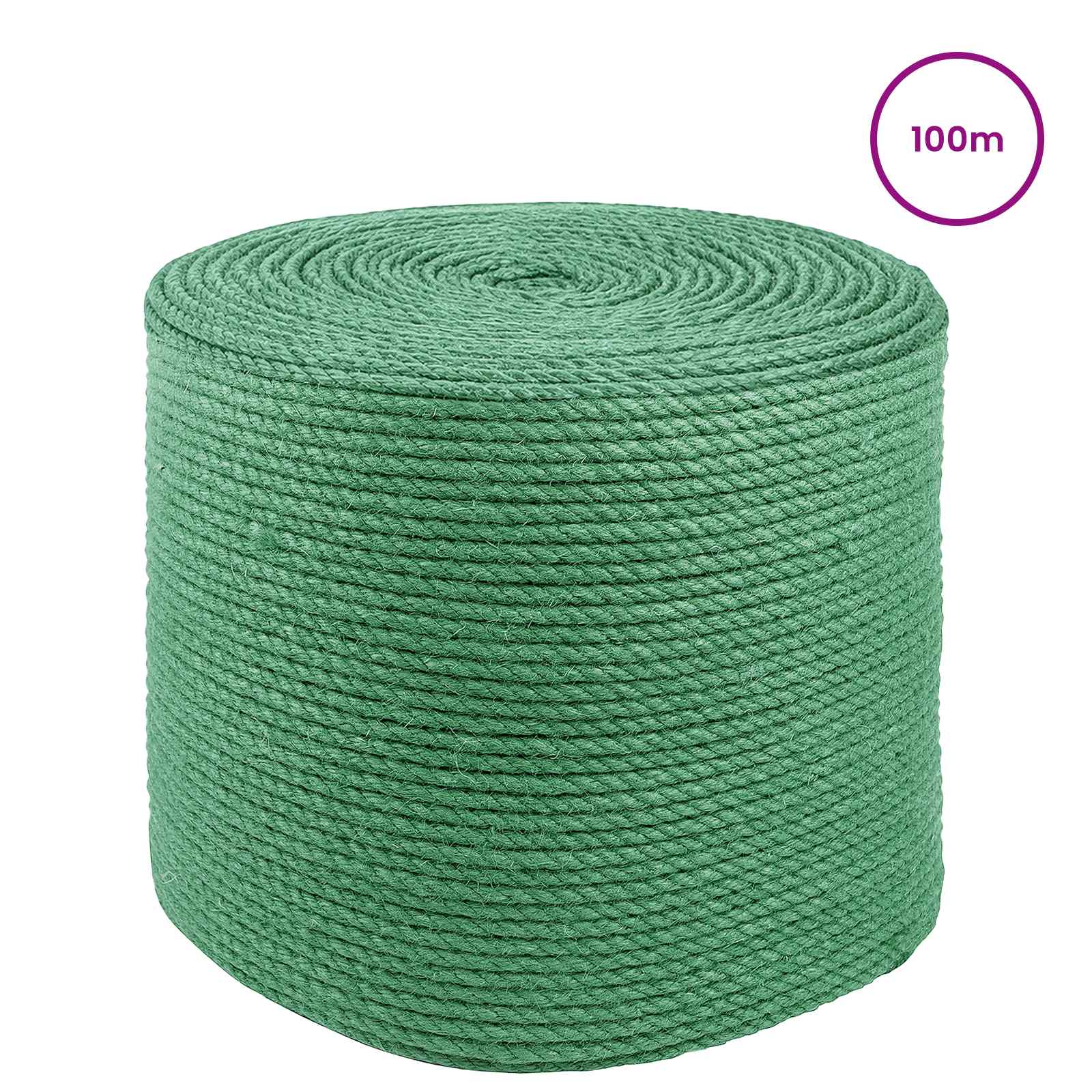 2 stk. 2 mm Grün 100% Tossa Jute