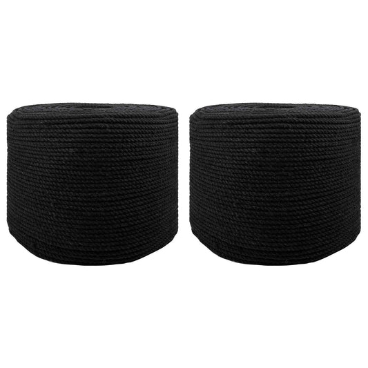 Baumwollzwirn 2 Stk. 2 mm 100 m Schwarz 100% Baumwolle