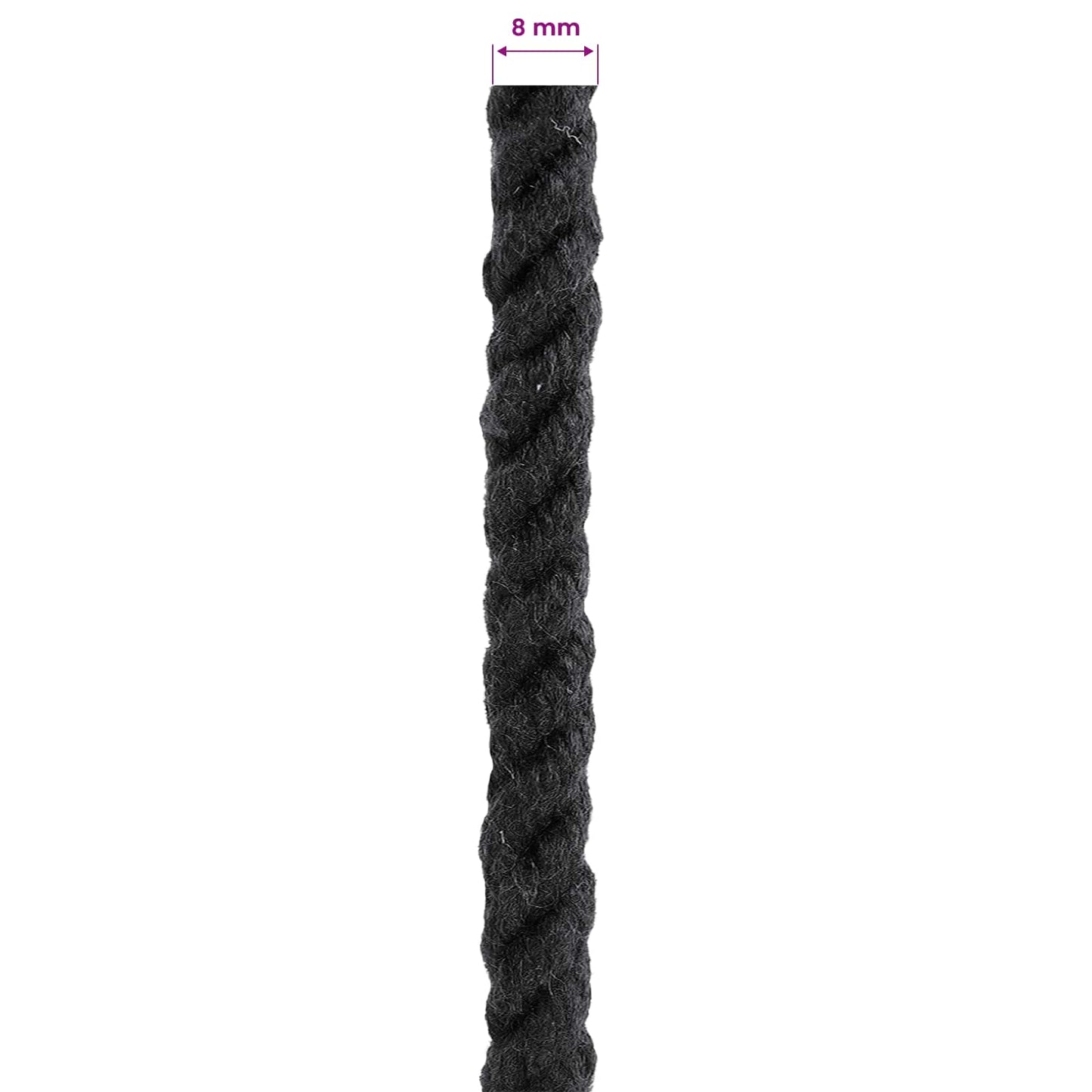 Baumwollseil 8 mm 250 m Schwarz 100% Baumwolle