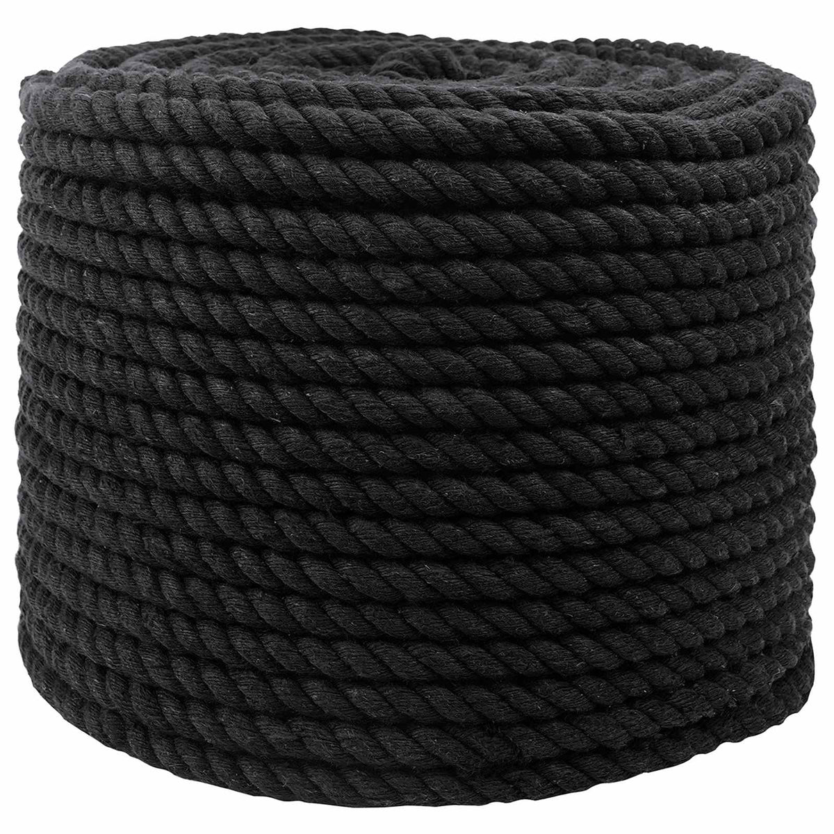 Baumwollseil 12 mm 100 m Schwarz 100% Baumwolle