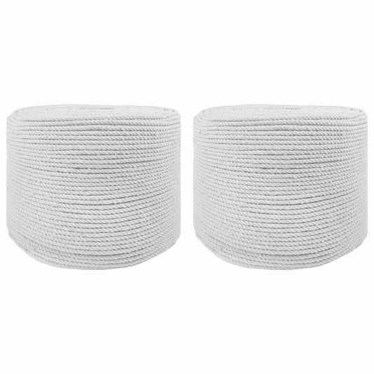 Baumwollzwirn 2 Stk. 2 mm 100 m Weiß 100% Baumwolle
