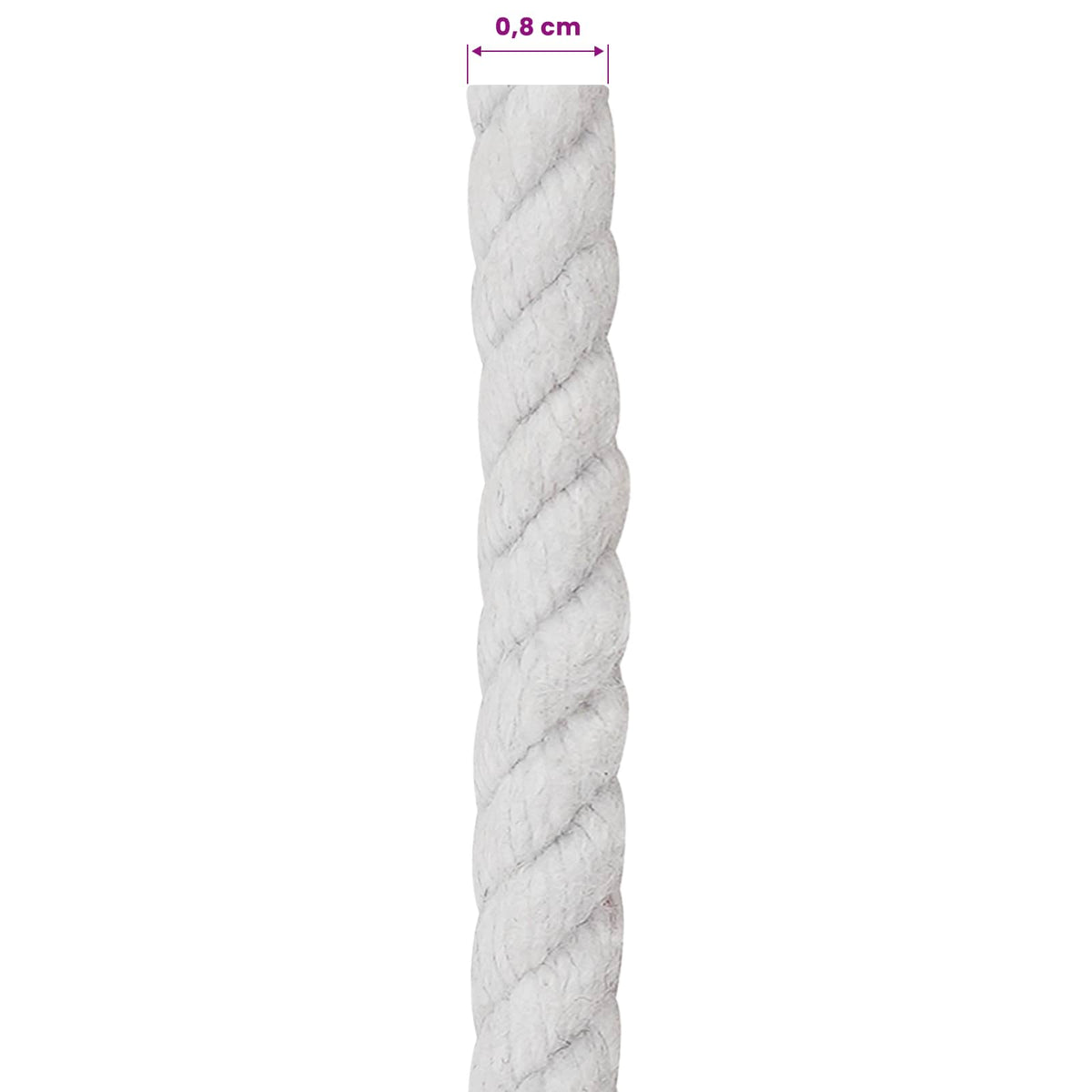 Baumwollseil 8 mm 50 m Weiß 100% Baumwolle