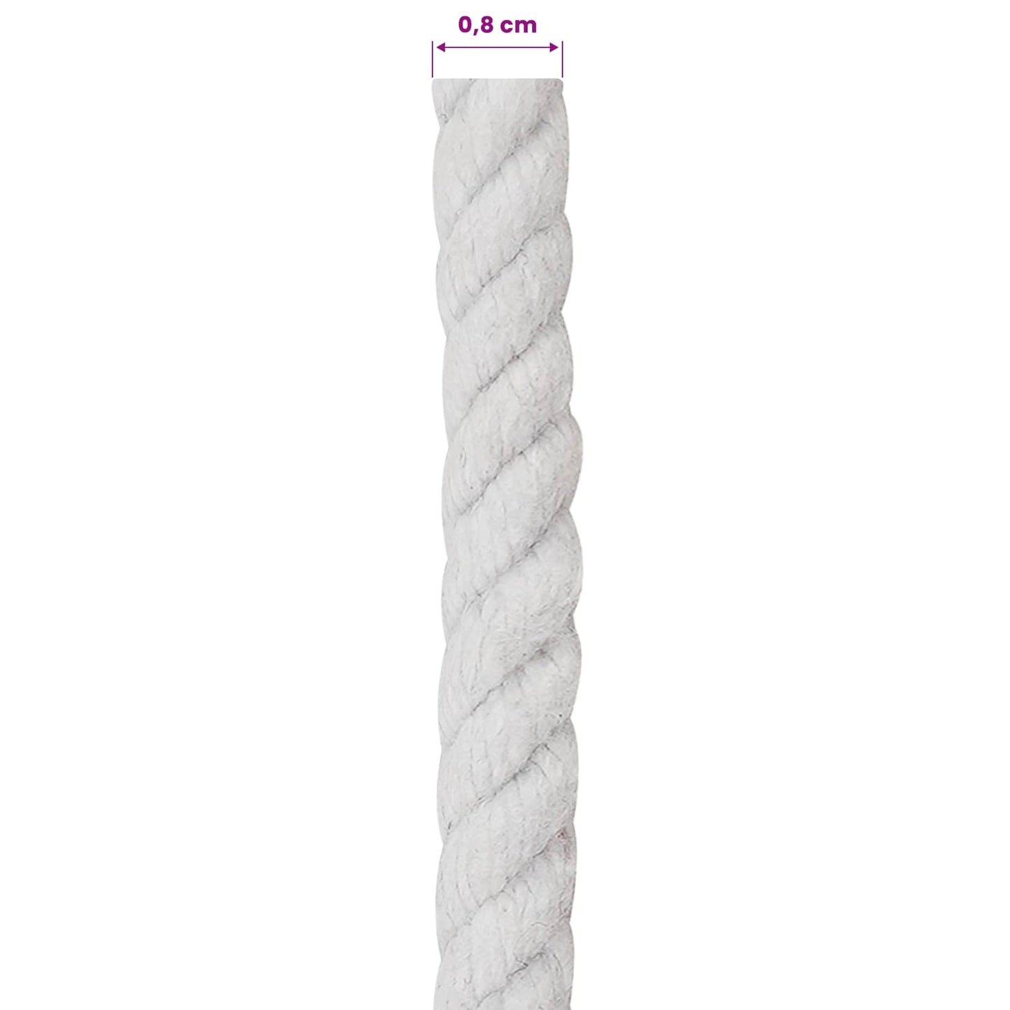 Baumwollseil 8 mm 100 m Weiß 100% Baumwolle