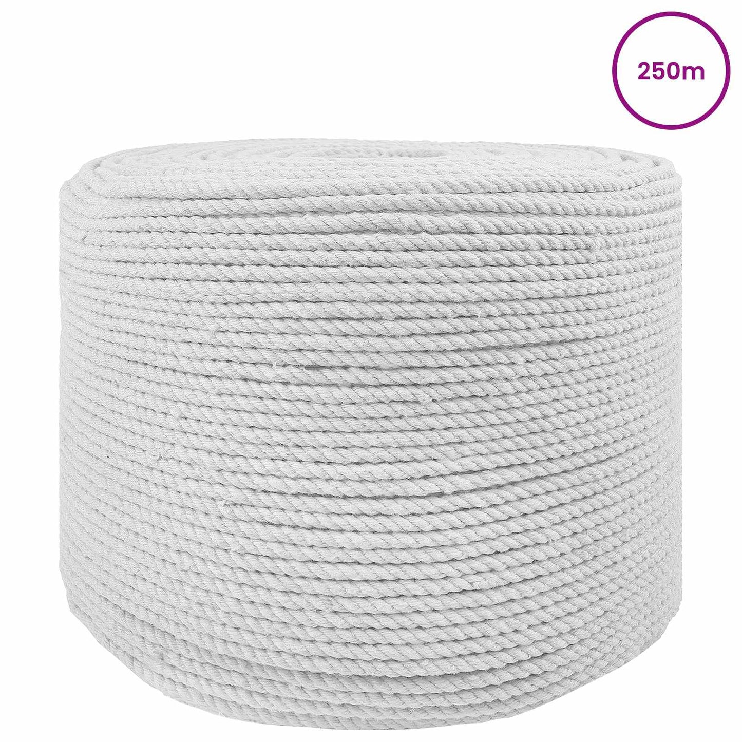 Baumwollseil 8 mm 250 m Weiß 100% Baumwolle