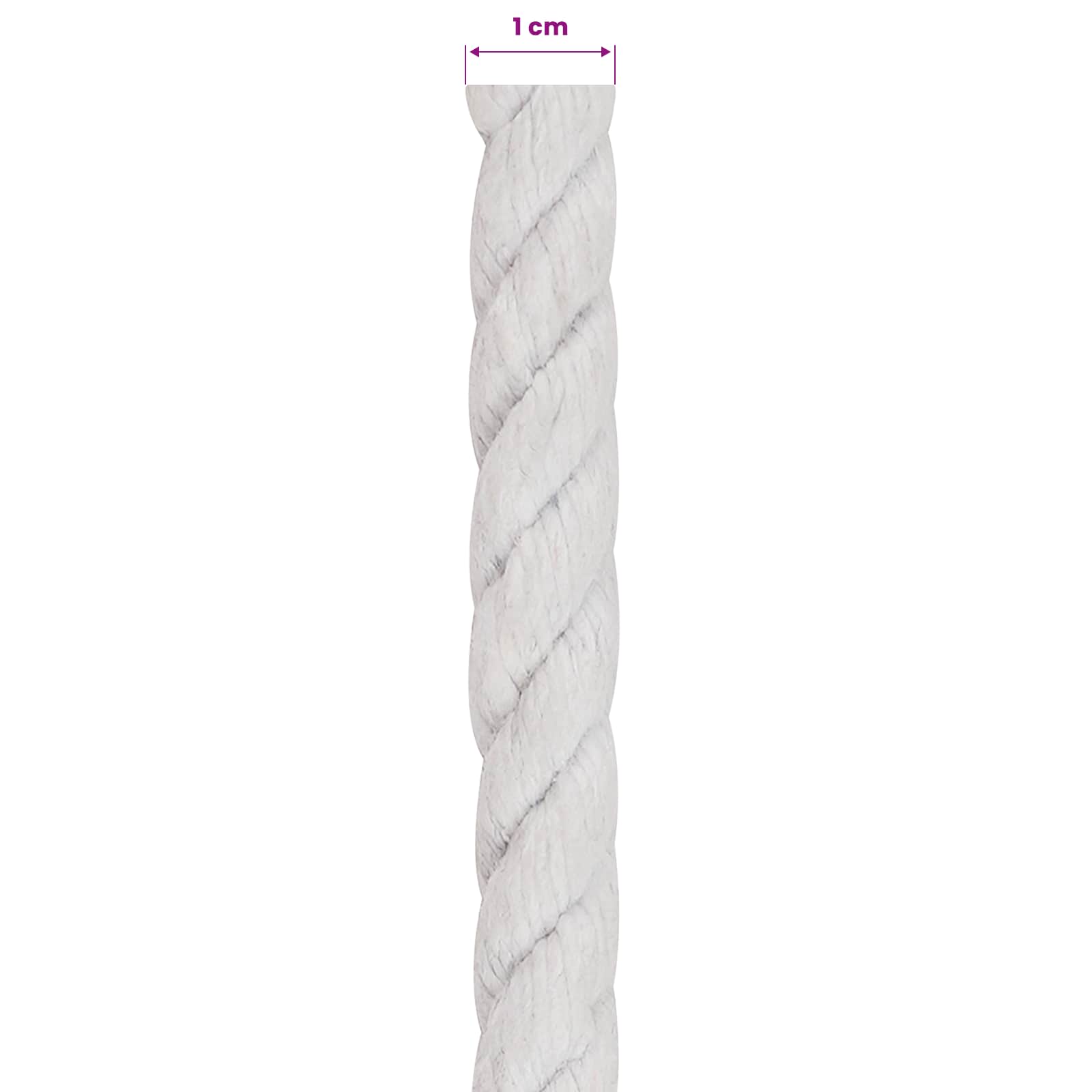 Baumwollseil 10 mm 50 m Weiß 100% Baumwolle