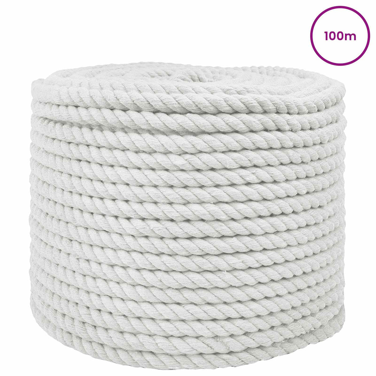 Baumwollseil 12 mm 100 m Weiß 100% Baumwolle
