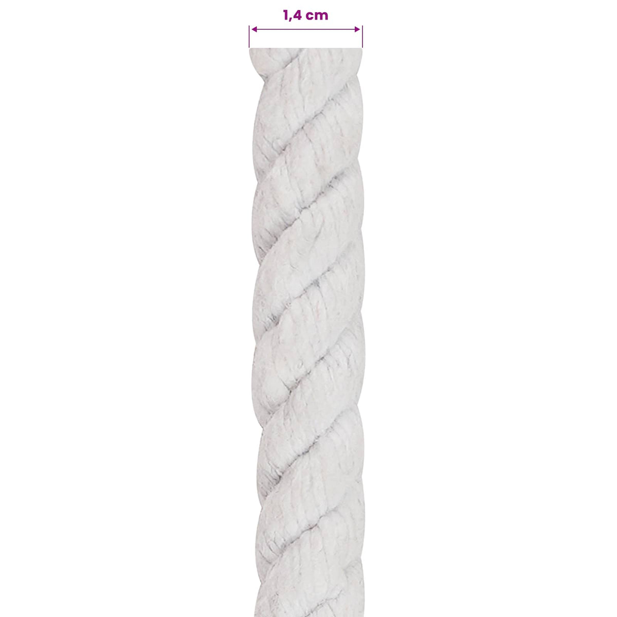 Baumwollseil 14 mm 100 m Weiß 100% Baumwolle