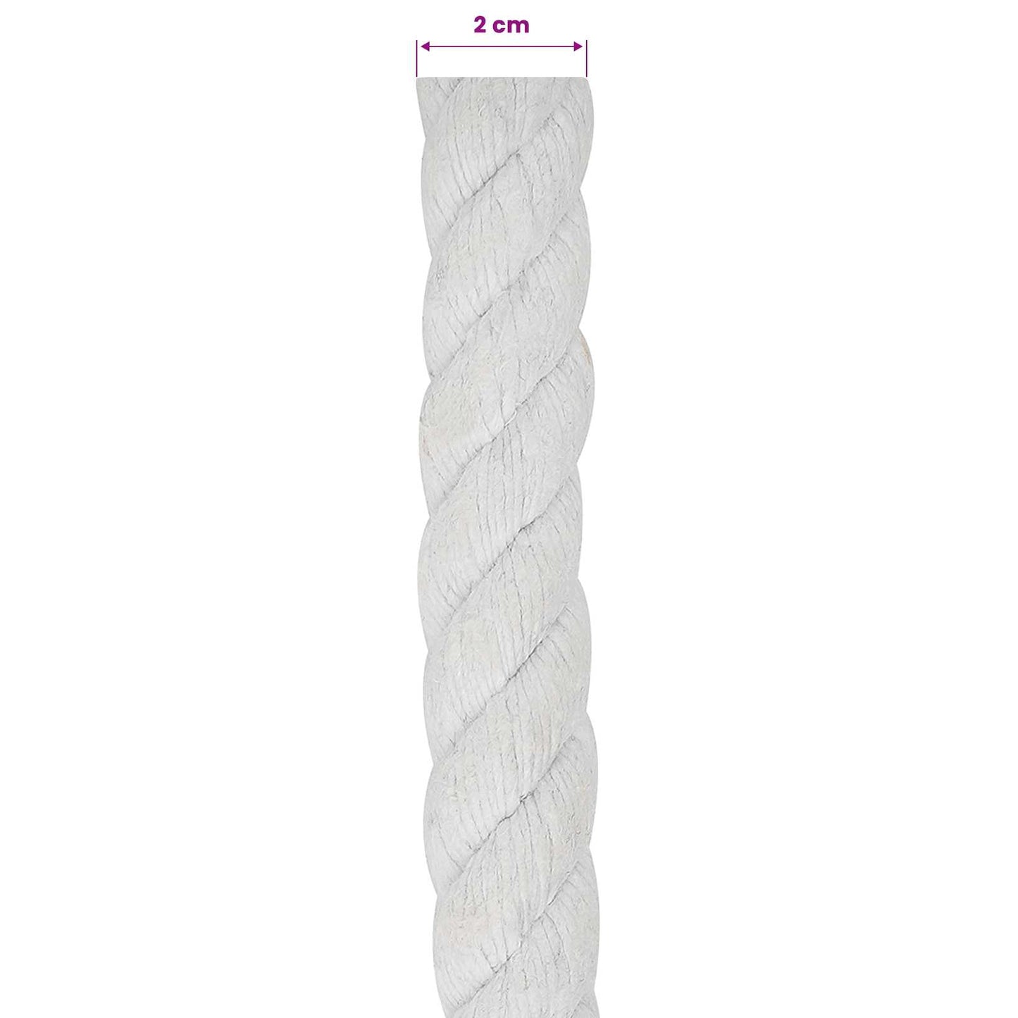 Baumwollseil 20 mm 25 m Weiß 100% Baumwolle