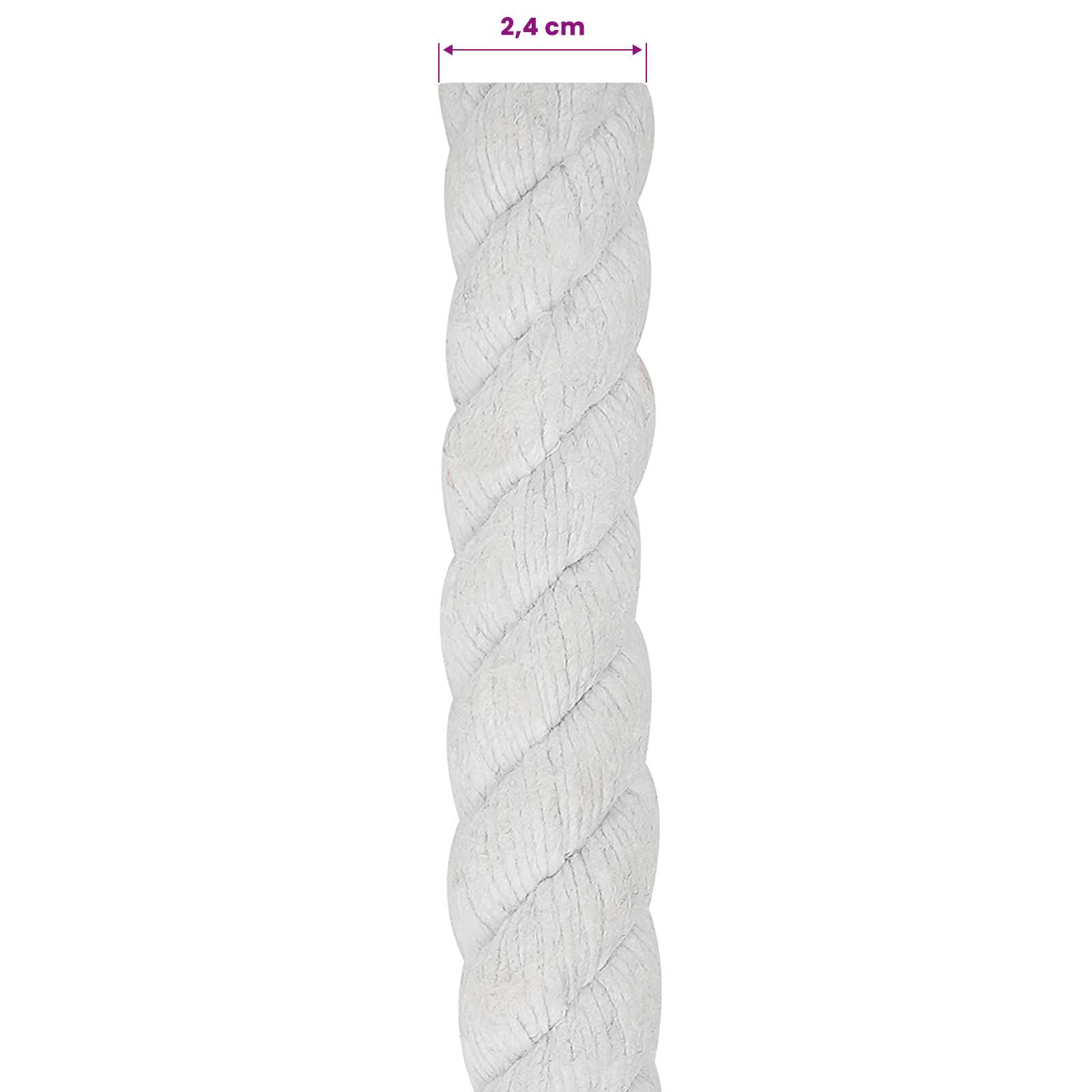 Baumwollseil 24 mm 25 m Weiß 100% Baumwolle