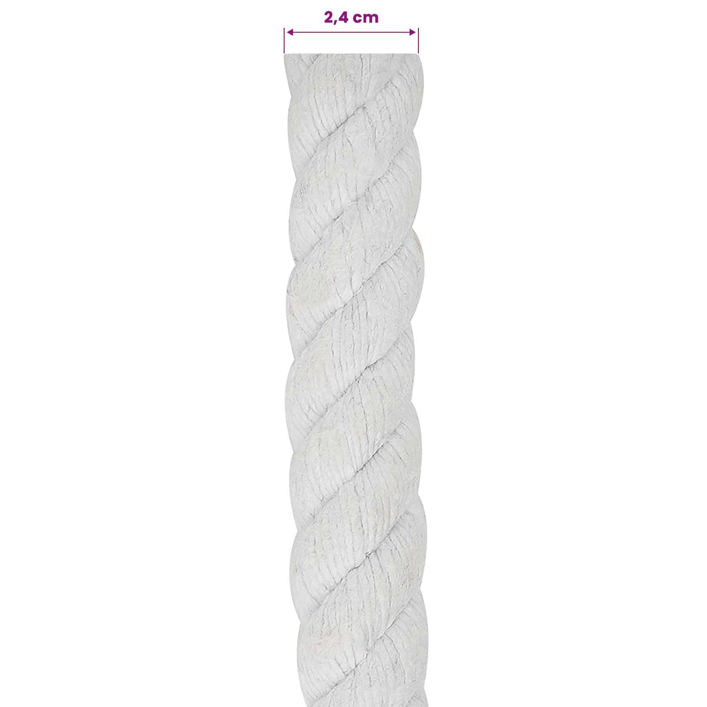 Baumwollseil 24 mm 50 m Weiß 100% Baumwolle