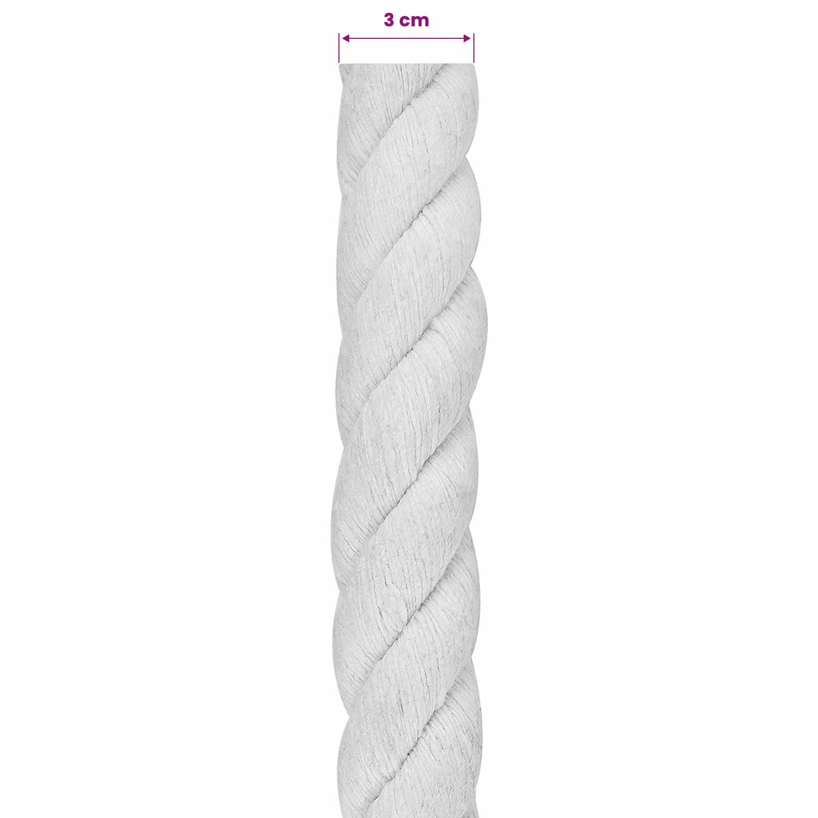 Baumwollseil 30 mm 10 m Weiß 100% Baumwolle
