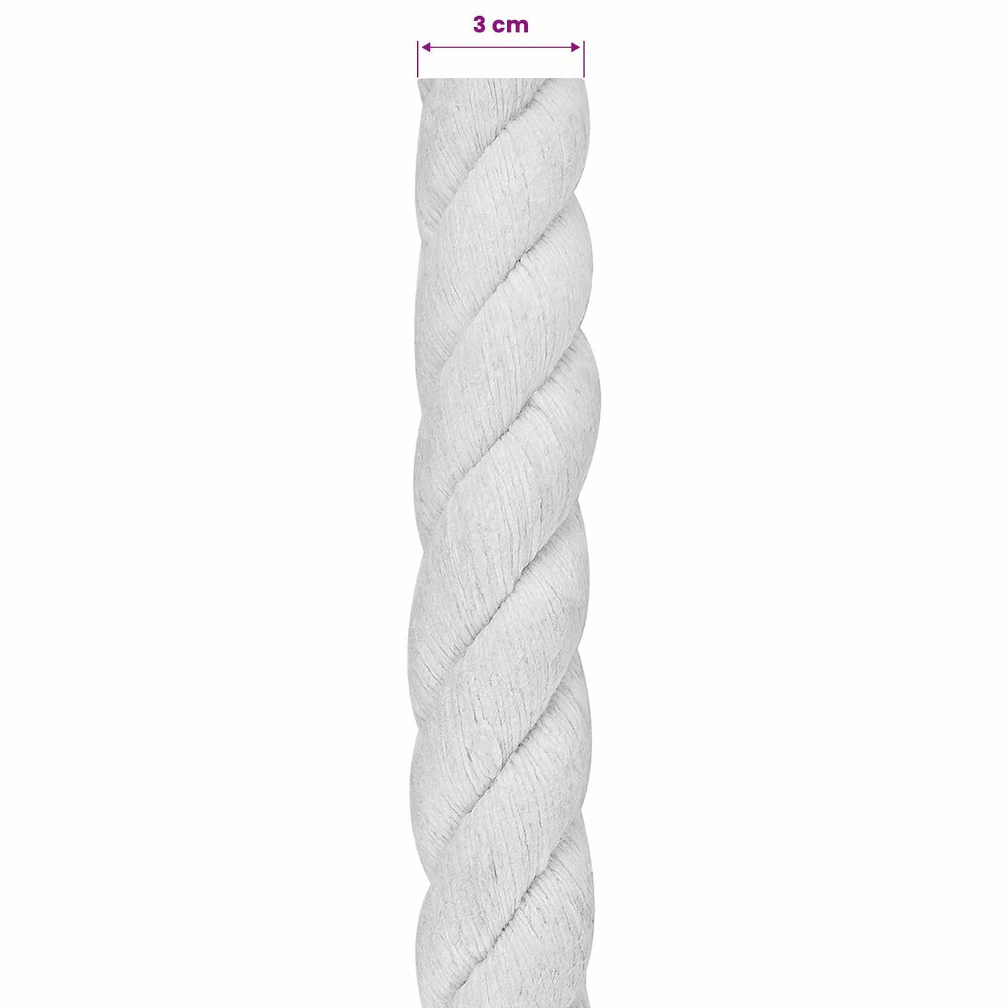 Baumwollseil 30 mm 50 m Weiß 100% Baumwolle