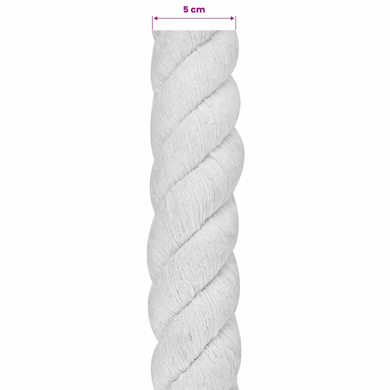 Baumwollseil 50 mm 10 m Weiß 100% Baumwolle