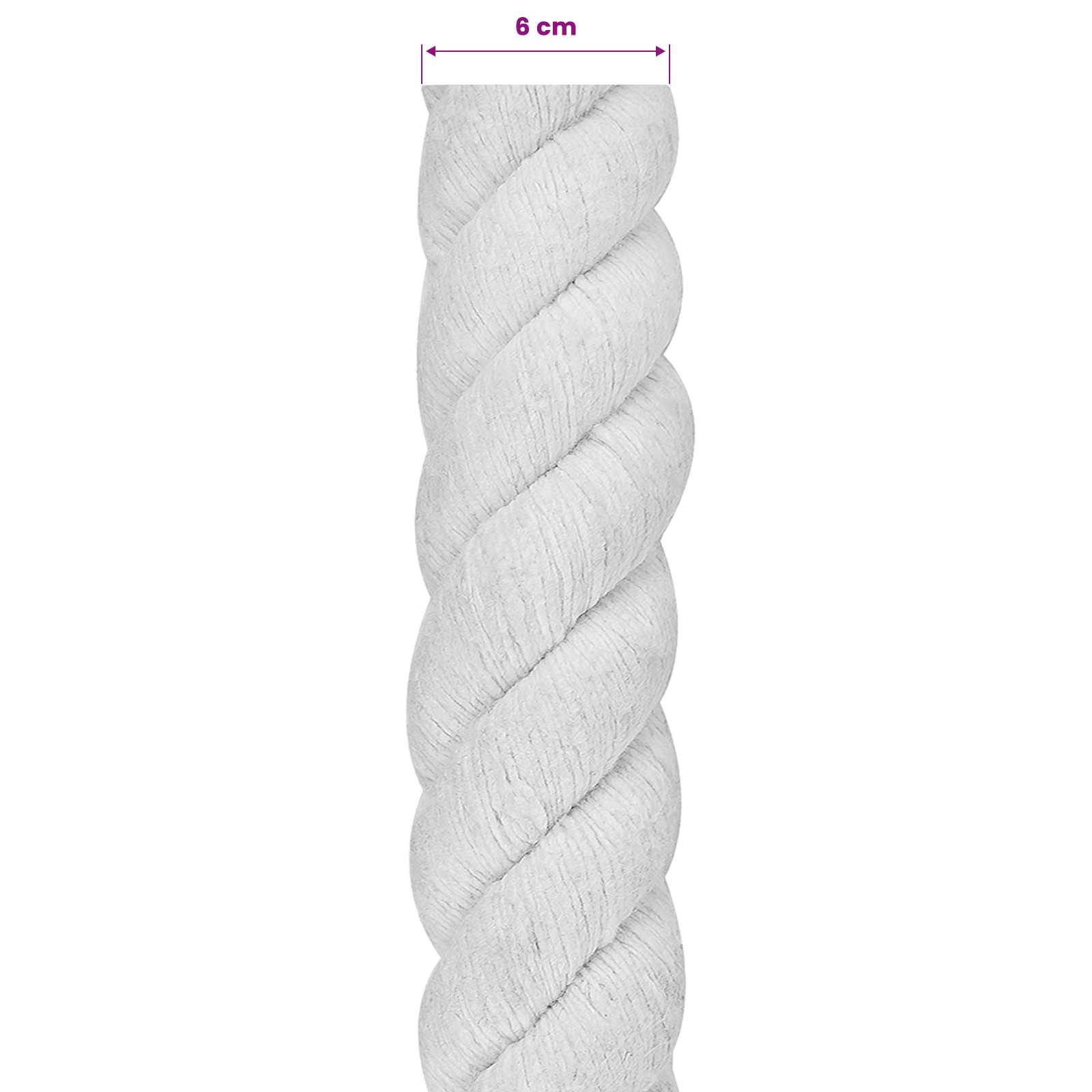 Baumwollseil 60 mm 10 m Weiß 100% Baumwolle