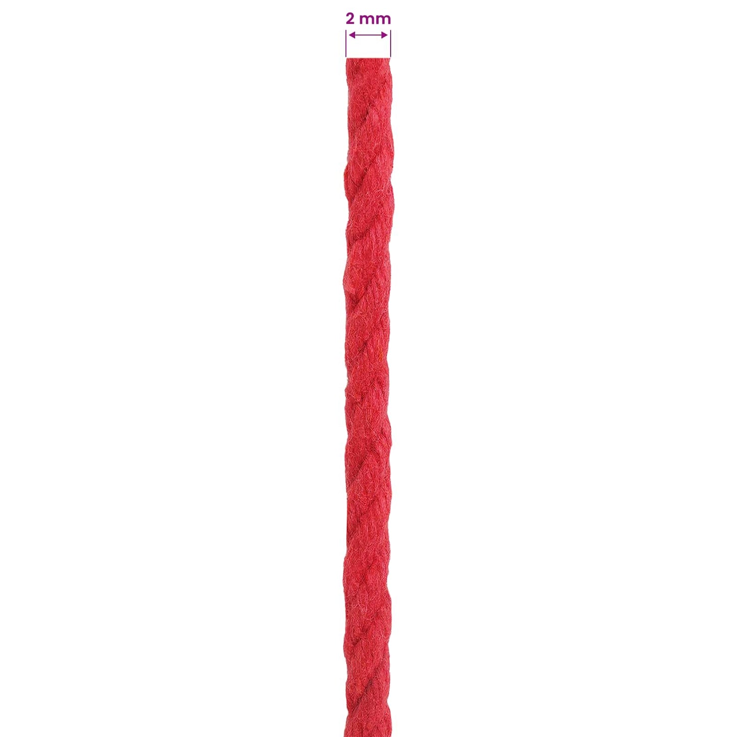 Baumwollzwirn 2 stk. 2 mm 100 m Rot 100% Baumwolle
