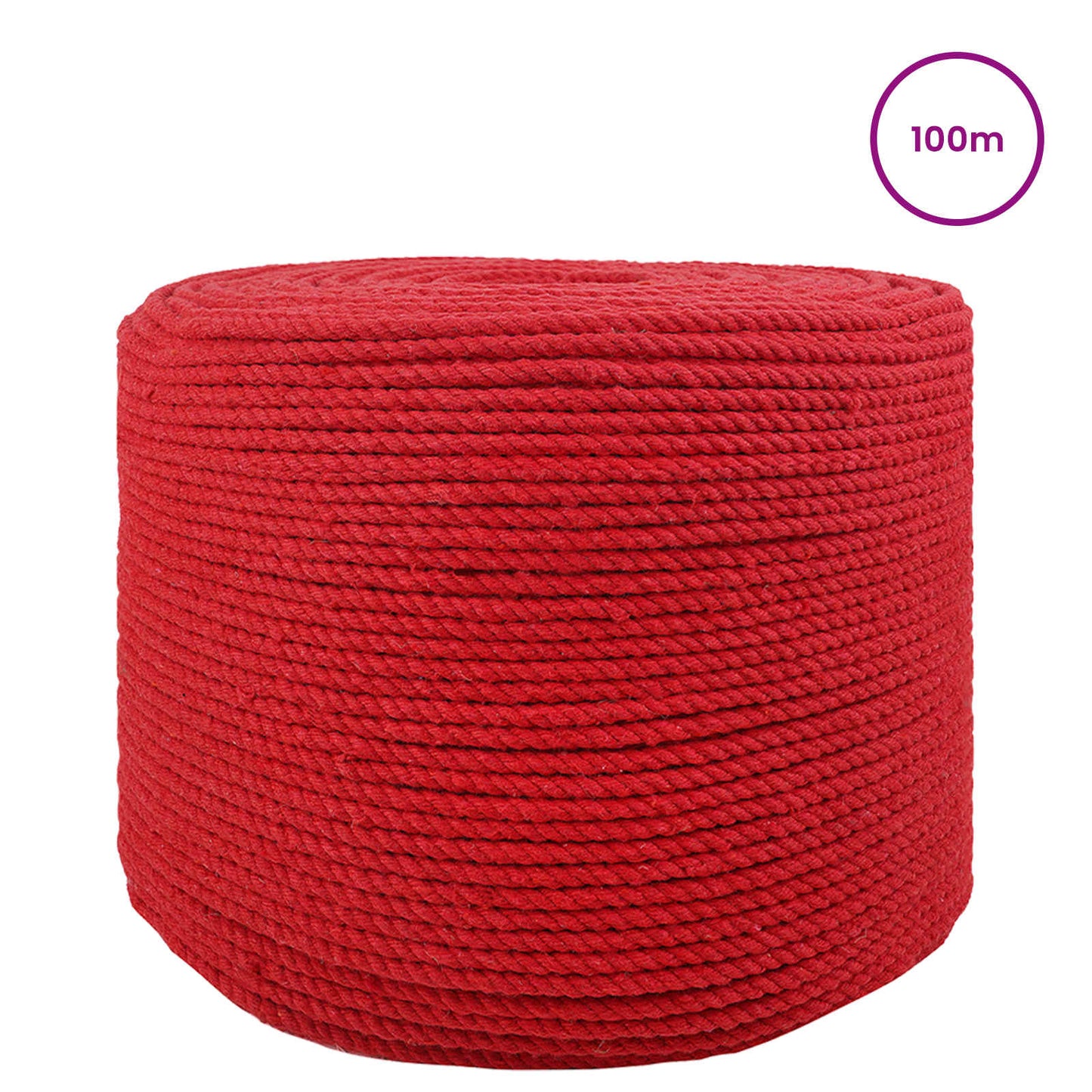 Baumwollzwirn 10 stk. 2 mm 100 m Rot 100% Baumwolle