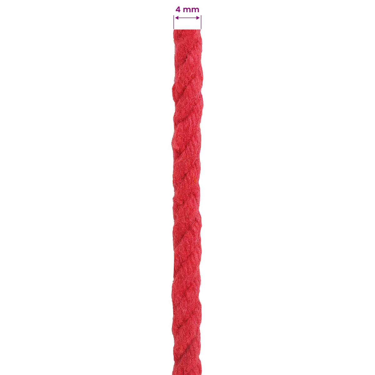 Baumwollzwirn 4 mm 50 m Rot 100% Baumwolle