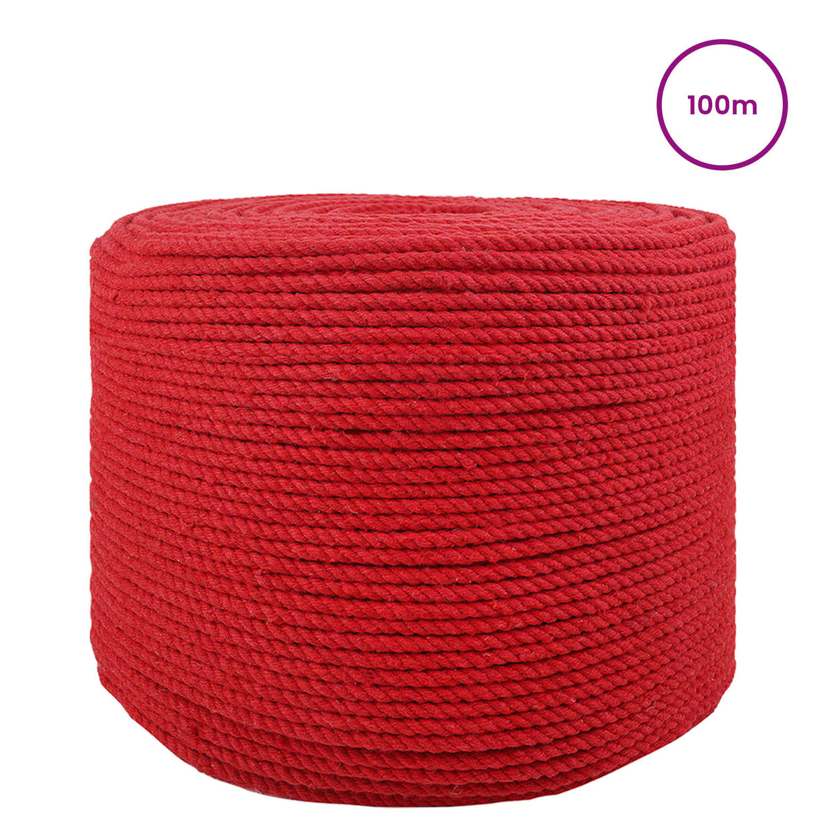 Baumwollzwirn 4 mm 100 m Rot 100% Baumwolle