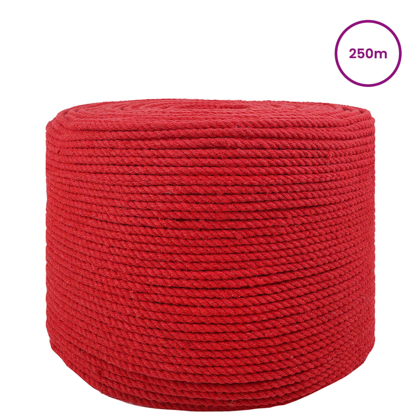 Baumwollzwirn 4 mm 250 m Rot 100% Baumwolle