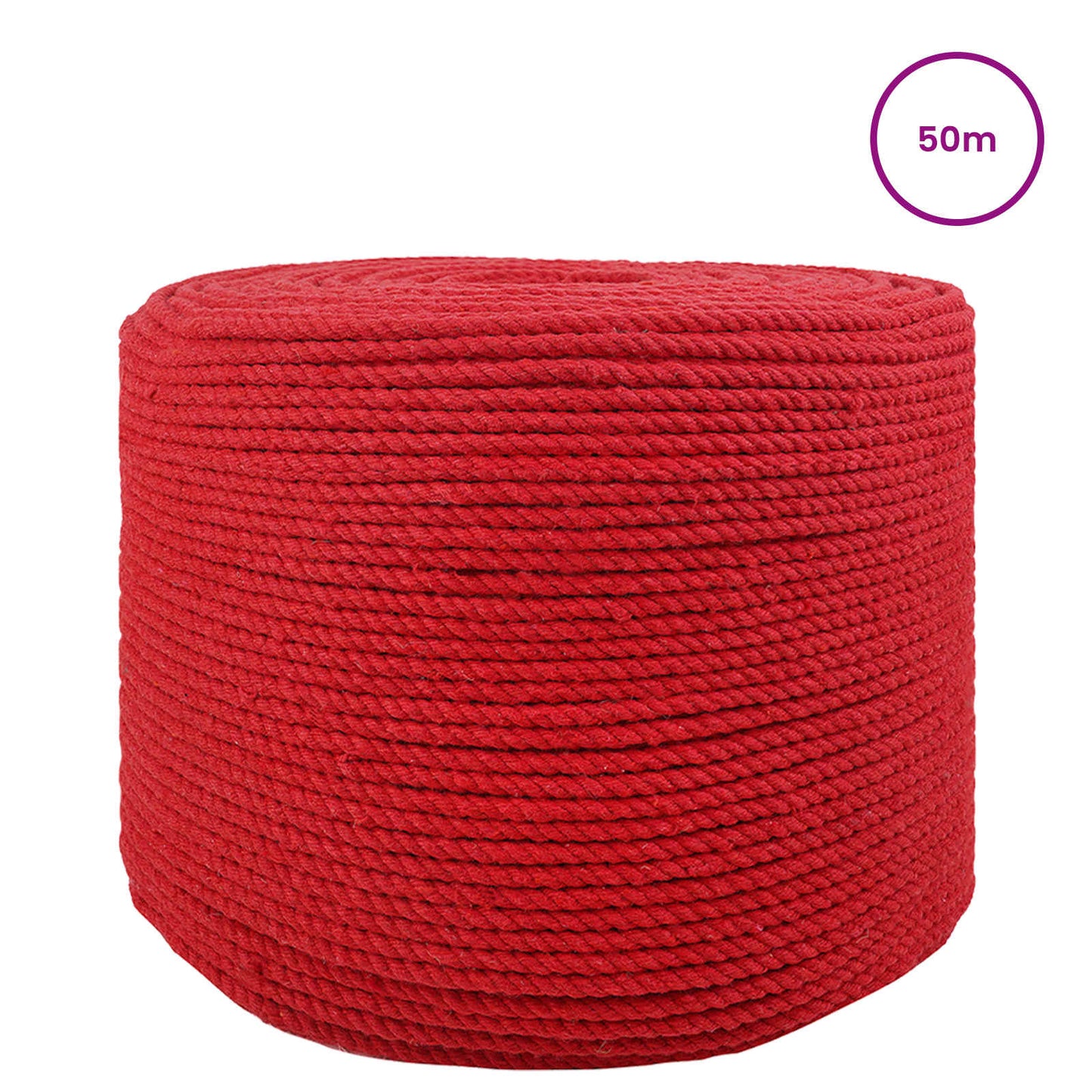 Baumwollseil 6 mm 50 m Rot 100% Baumwolle