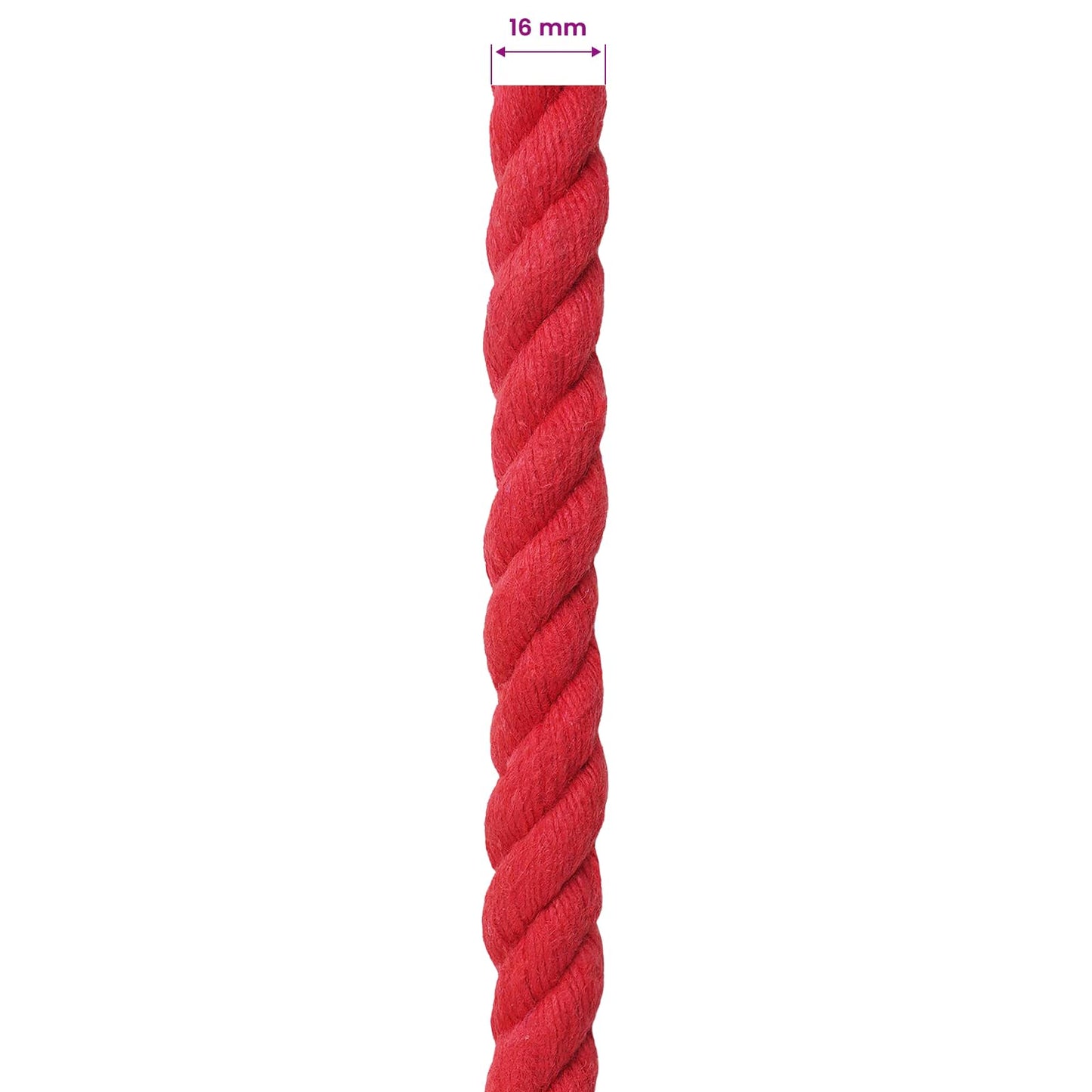 Baumwollseil 16 mm 50 m Rot 100% Baumwolle
