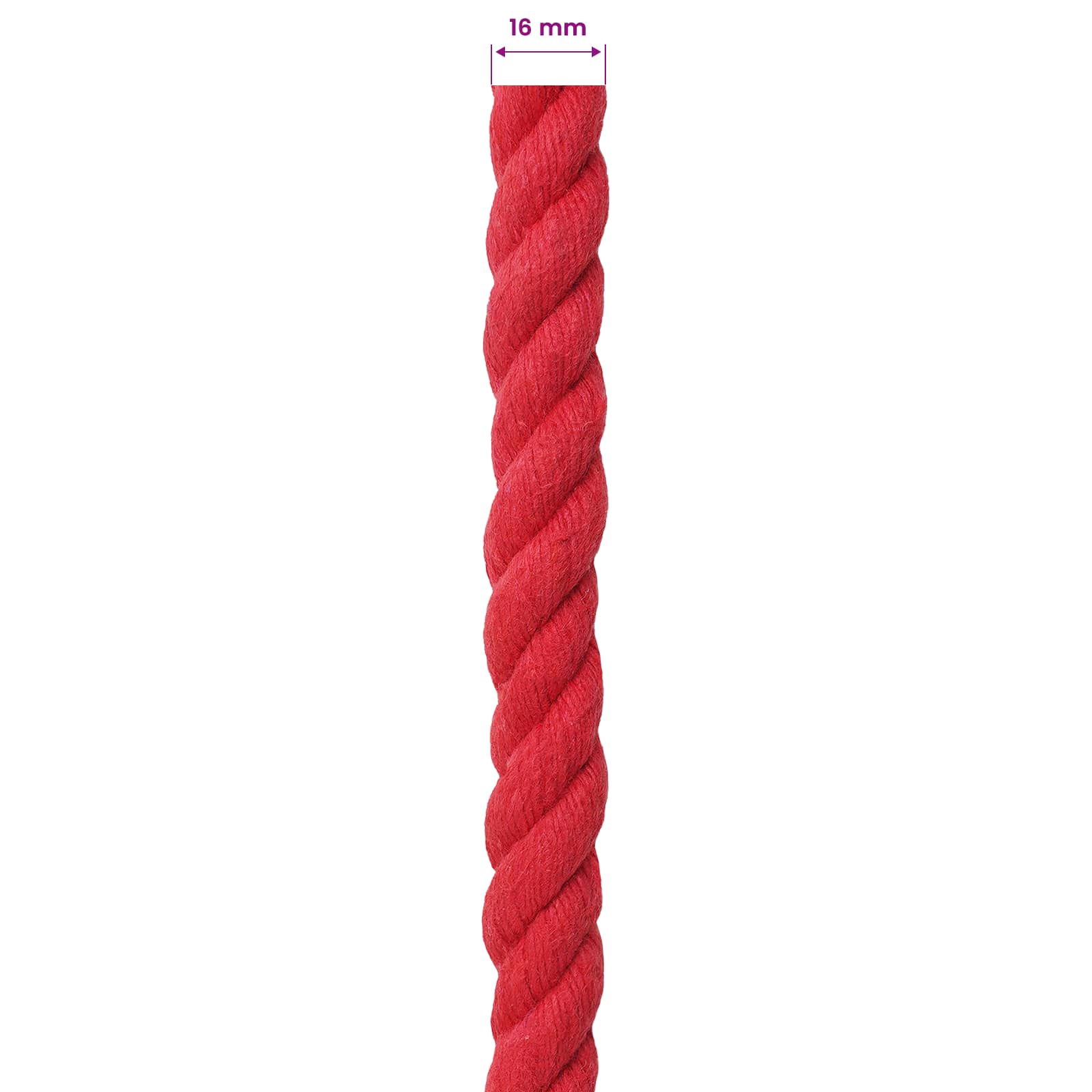 Baumwollseil 16 mm 50 m Rot 100% Baumwolle