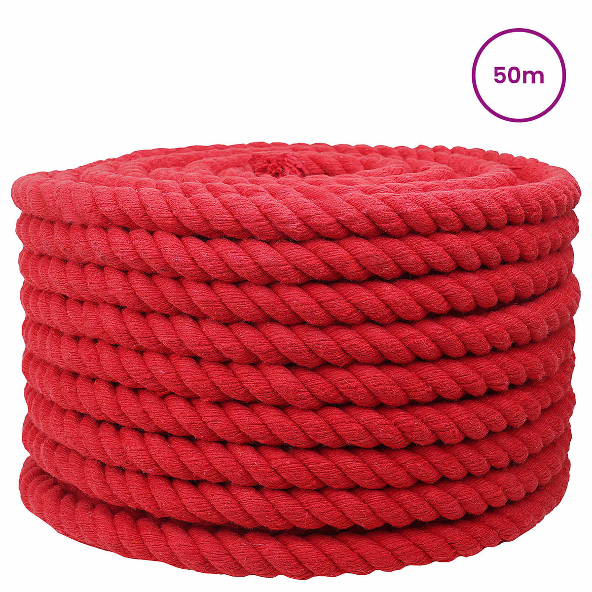 Baumwollseil 16 mm 50 m Rot 100% Baumwolle