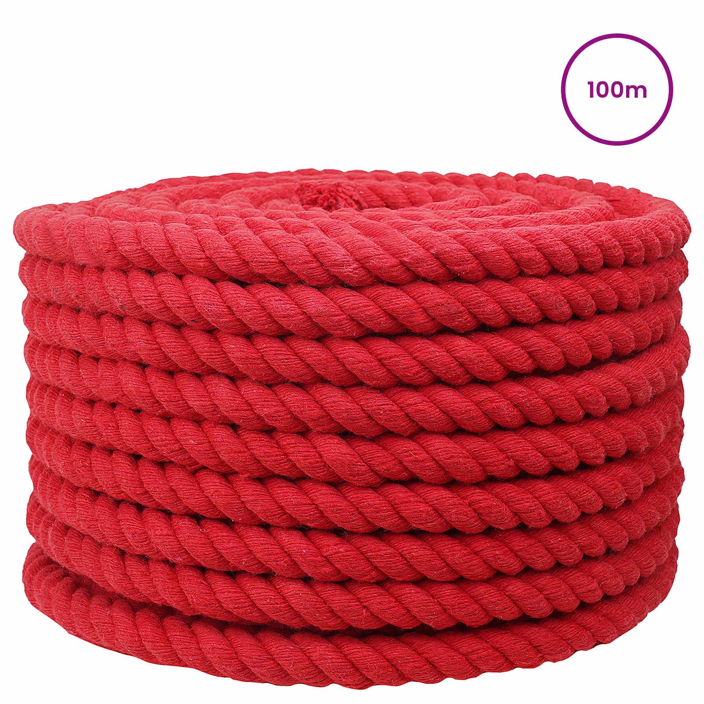 Baumwollseil 16 mm 100 m Rot 100% Baumwolle