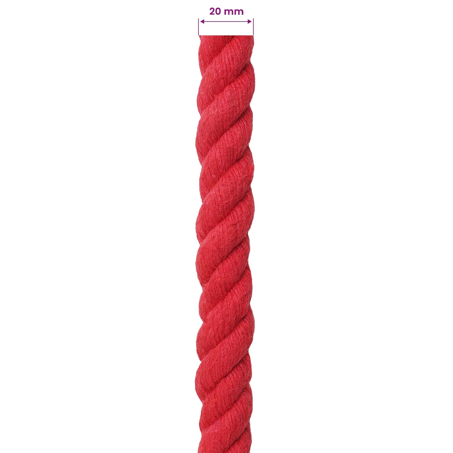 Baumwollseil 20 mm 50 m Rot 100% Baumwolle