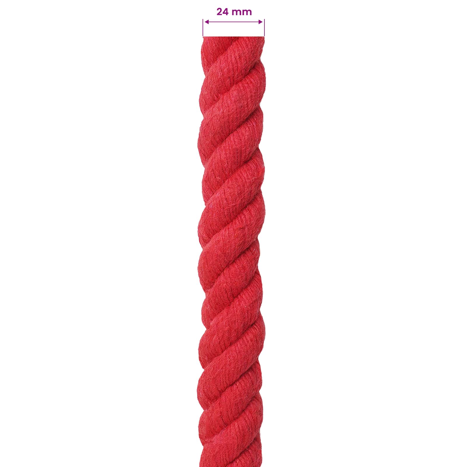 Baumwollseil 24 mm 50 m Rot 100% Baumwolle