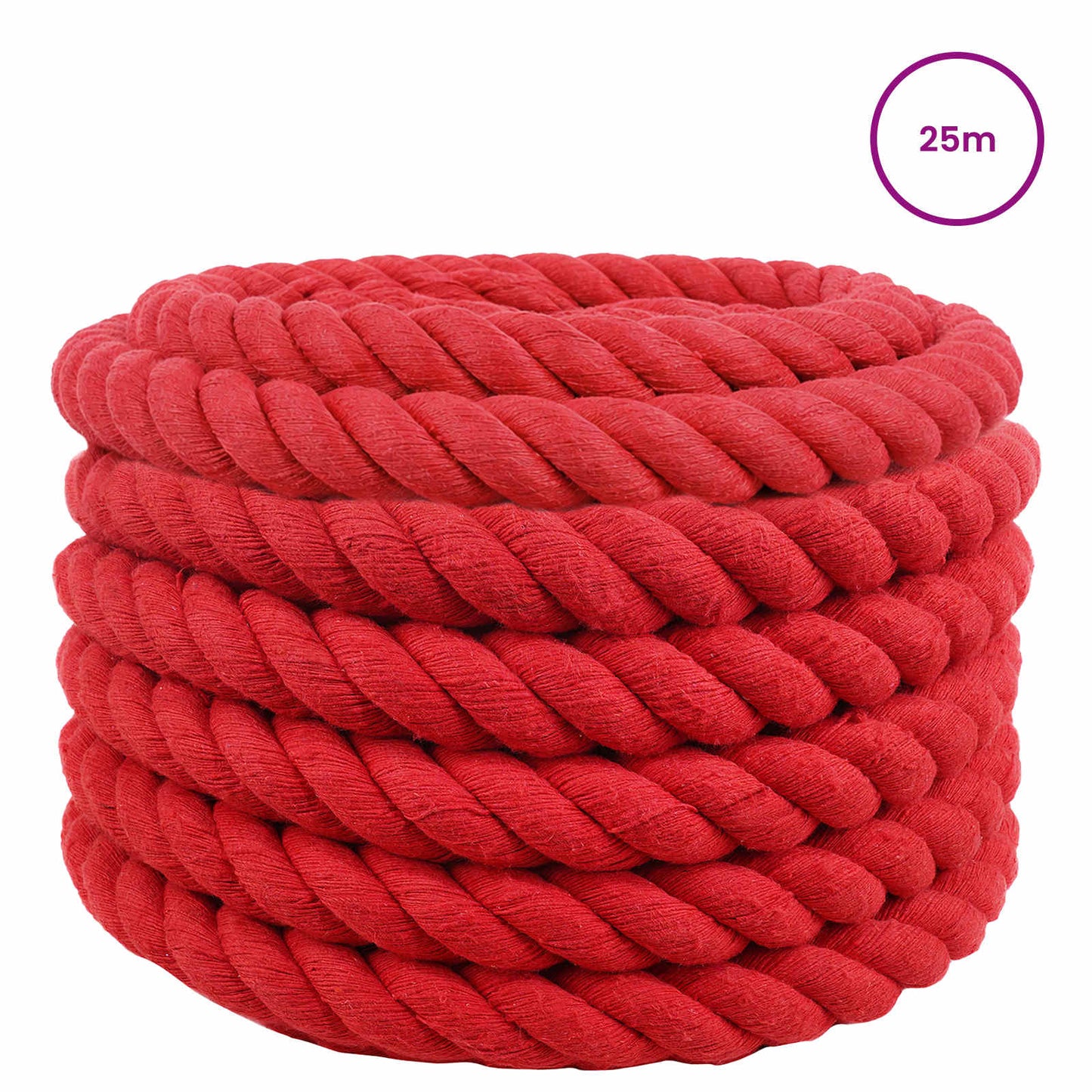 Baumwollseil 30 mm 25 m Rot 100% Baumwolle