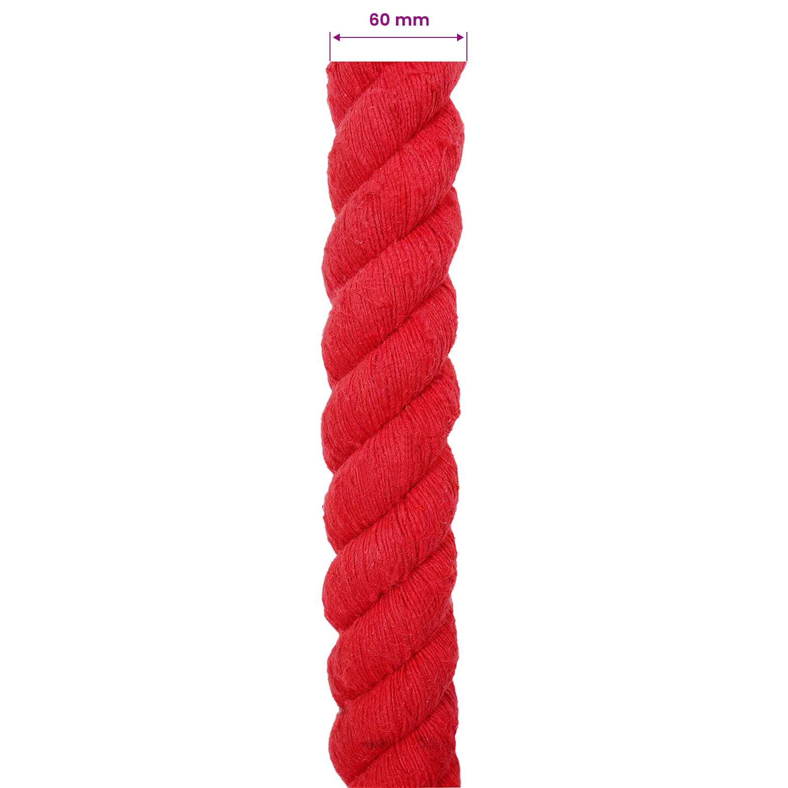 Baumwollseil 60 mm 5 m Rot 100% Baumwolle