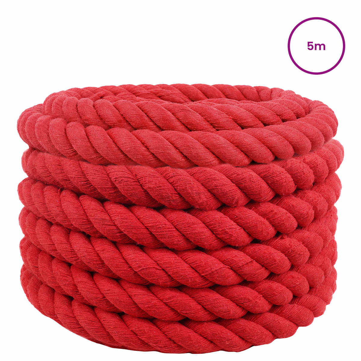 Baumwollseil 60 mm 5 m Rot 100% Baumwolle
