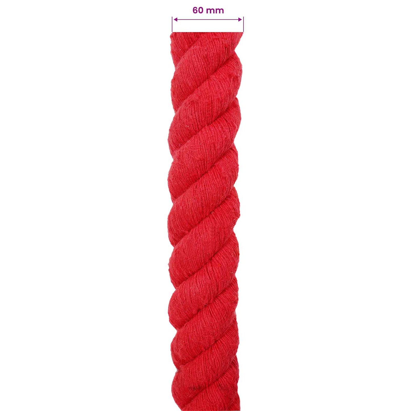 Baumwollseil 60 mm 10 m Rot 100% Baumwolle