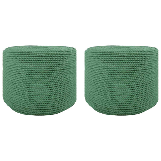 Baumwollzwirn 2 Stk. 2 mm 100 m Grün 100% Baumwolle