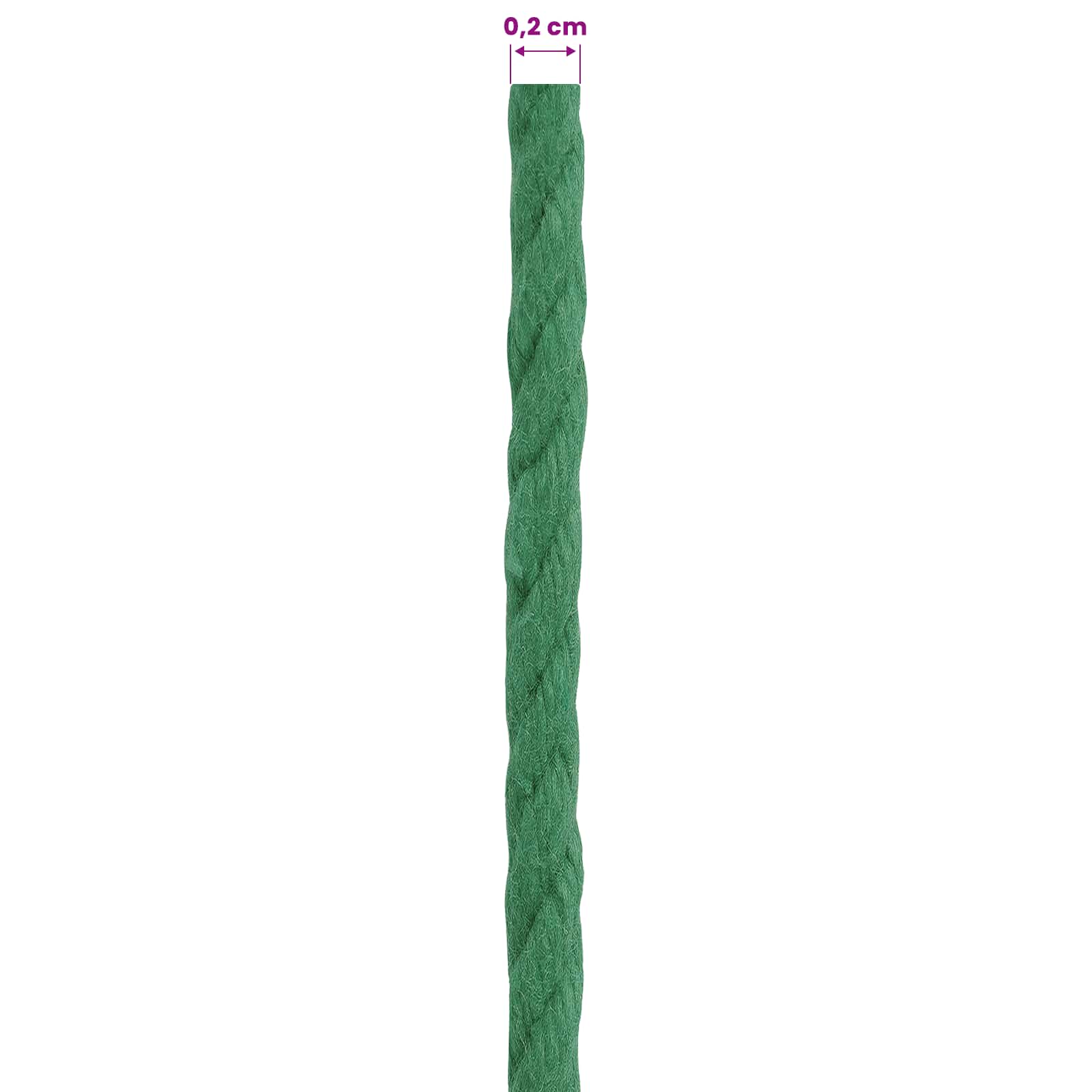 Baumwollzwirn 2 stk. 2 mm 100 m Grün 100% Baumwolle