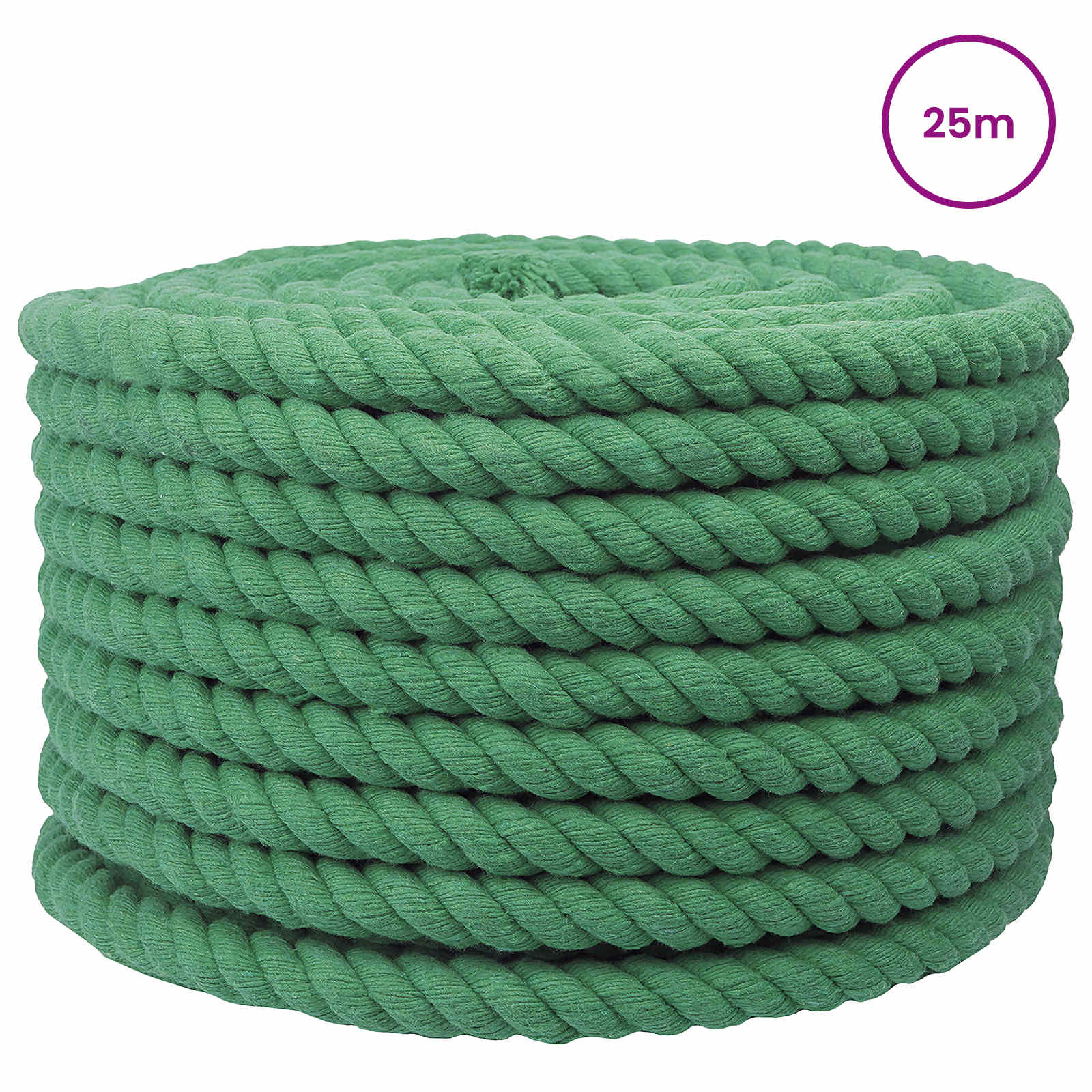 Baumwollseil 20 mm 25 m Grün 100% Baumwolle