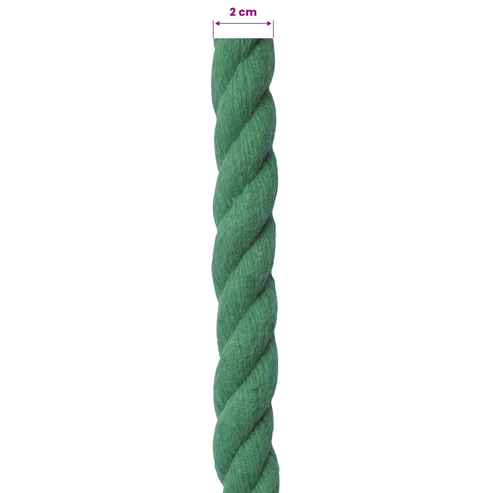Baumwollseil 20 mm 50 m Grün 100% Baumwolle