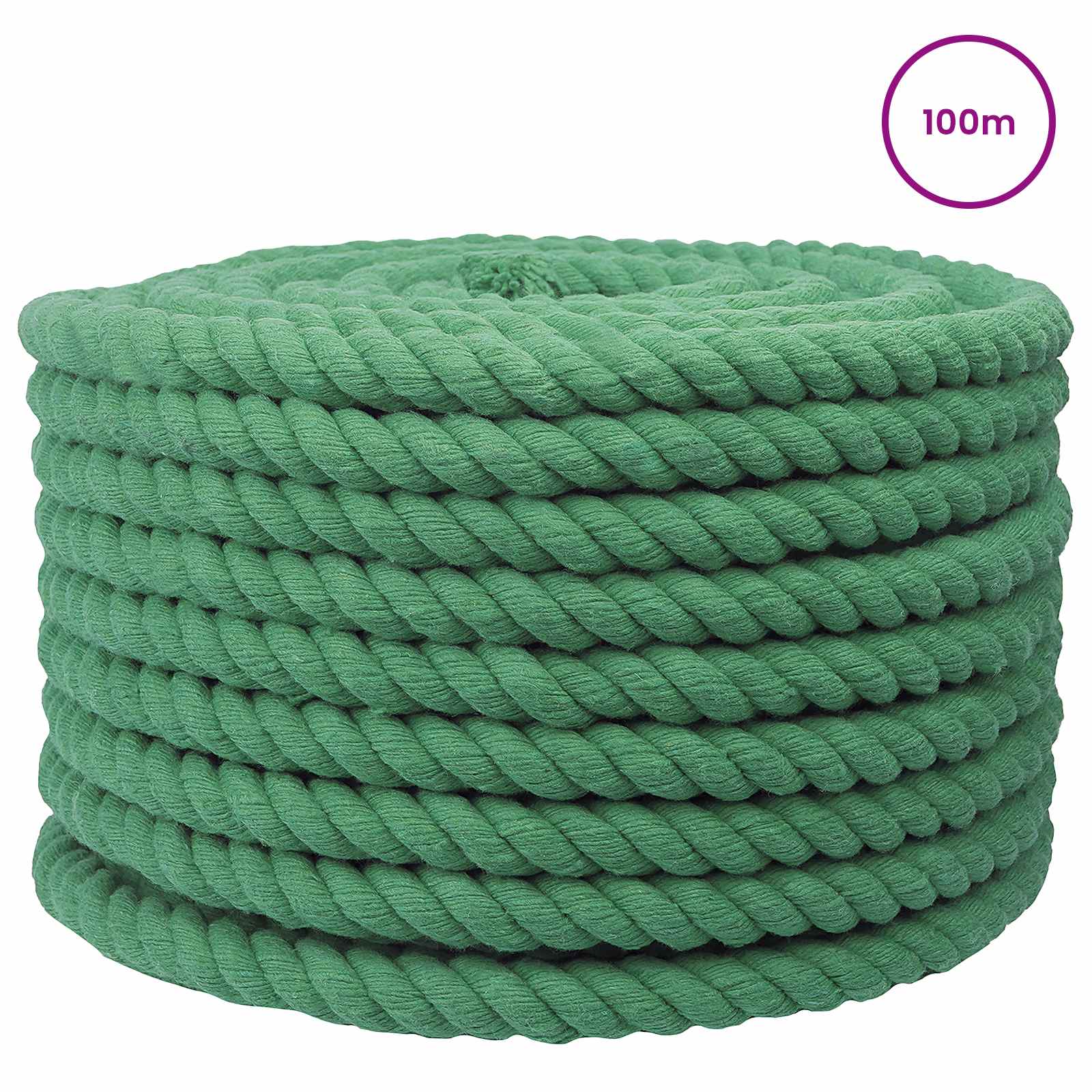Baumwollseil 20 mm 100 m Grün 100% Baumwolle