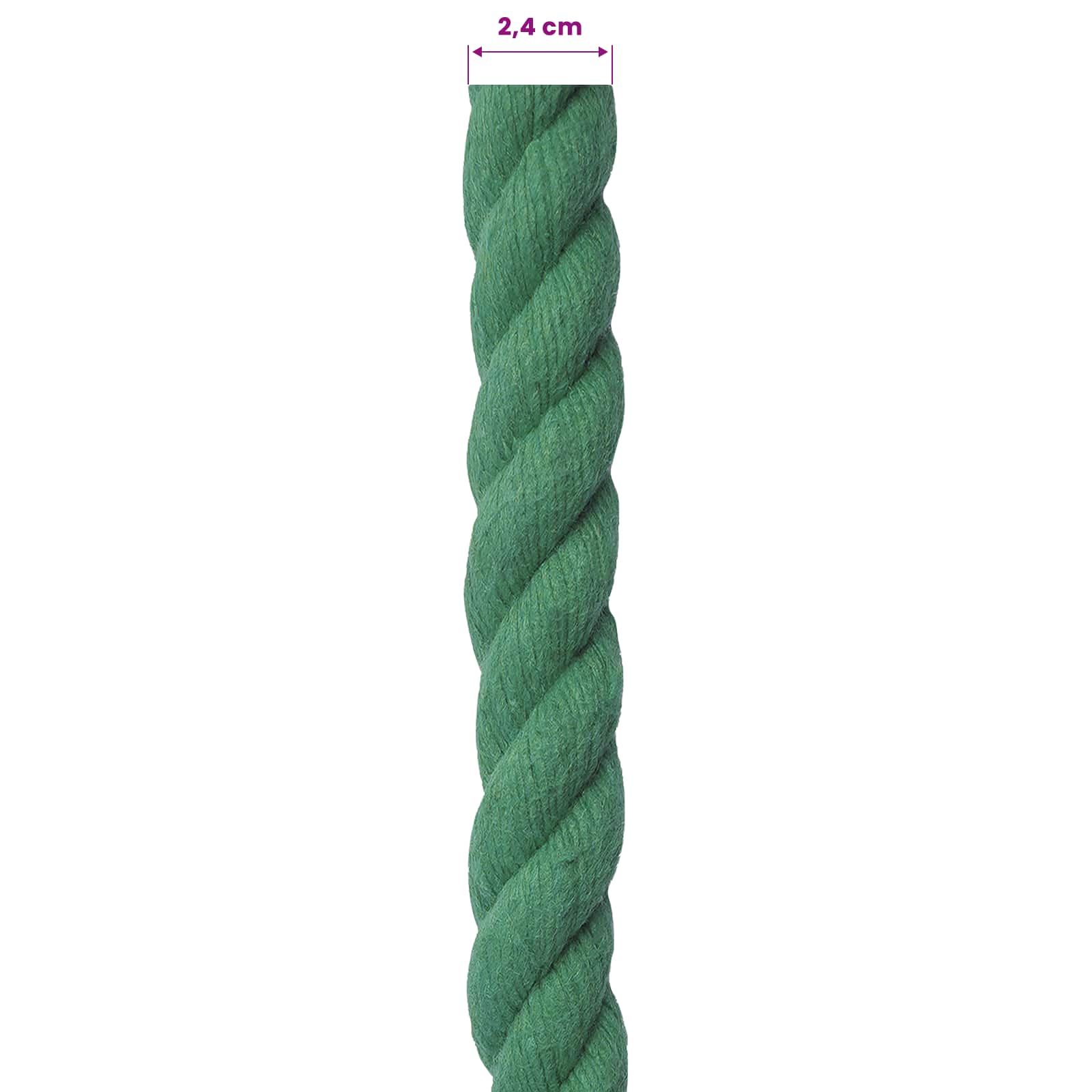 Baumwollseil 24 mm 50 m Grün 100% Baumwolle