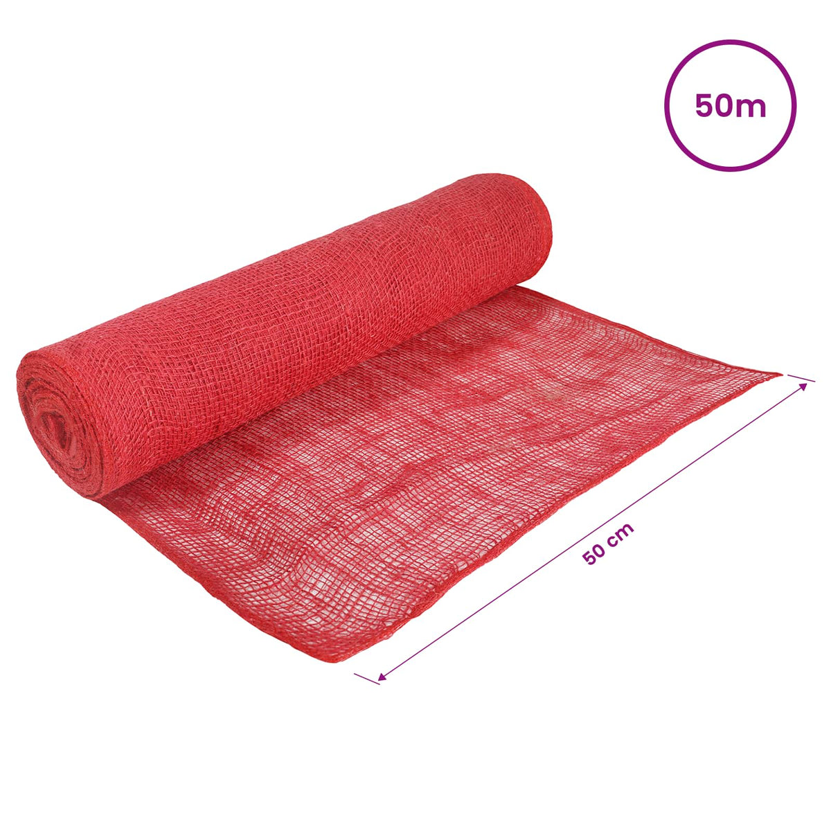 Juterolle 50 x 5000 cm Rot