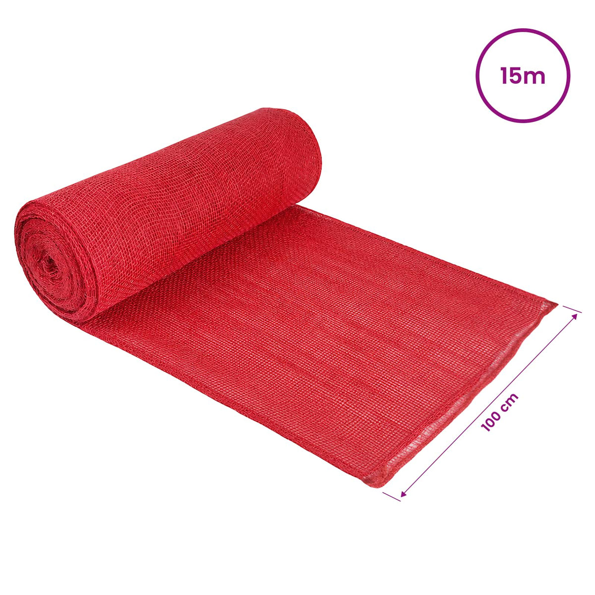 Juterolle 100 x 1500 cm Rot