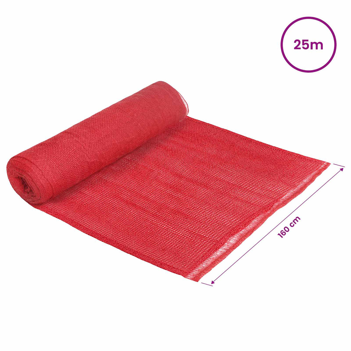 Juterolle 160 x 2500 cm Rot