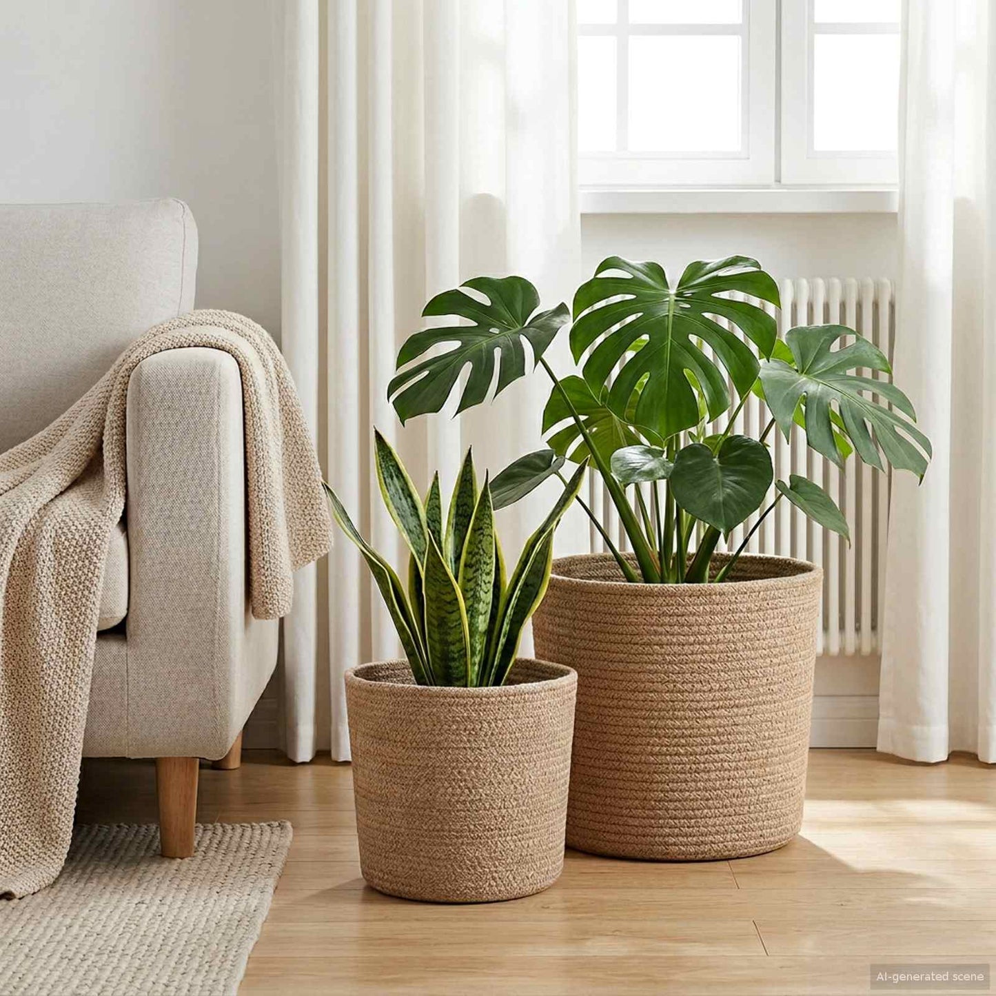 Pflanztopfsatz 2 stk. Natur Ø 28 x 28 cm 100% Tossa-Jute