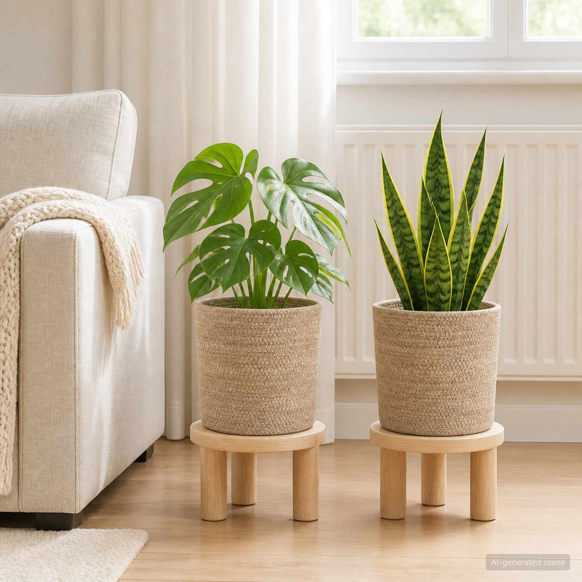 Pflanztopfsatz 2 stk. Natur Ø 21 x 21 cm 100% Tossa-Jute