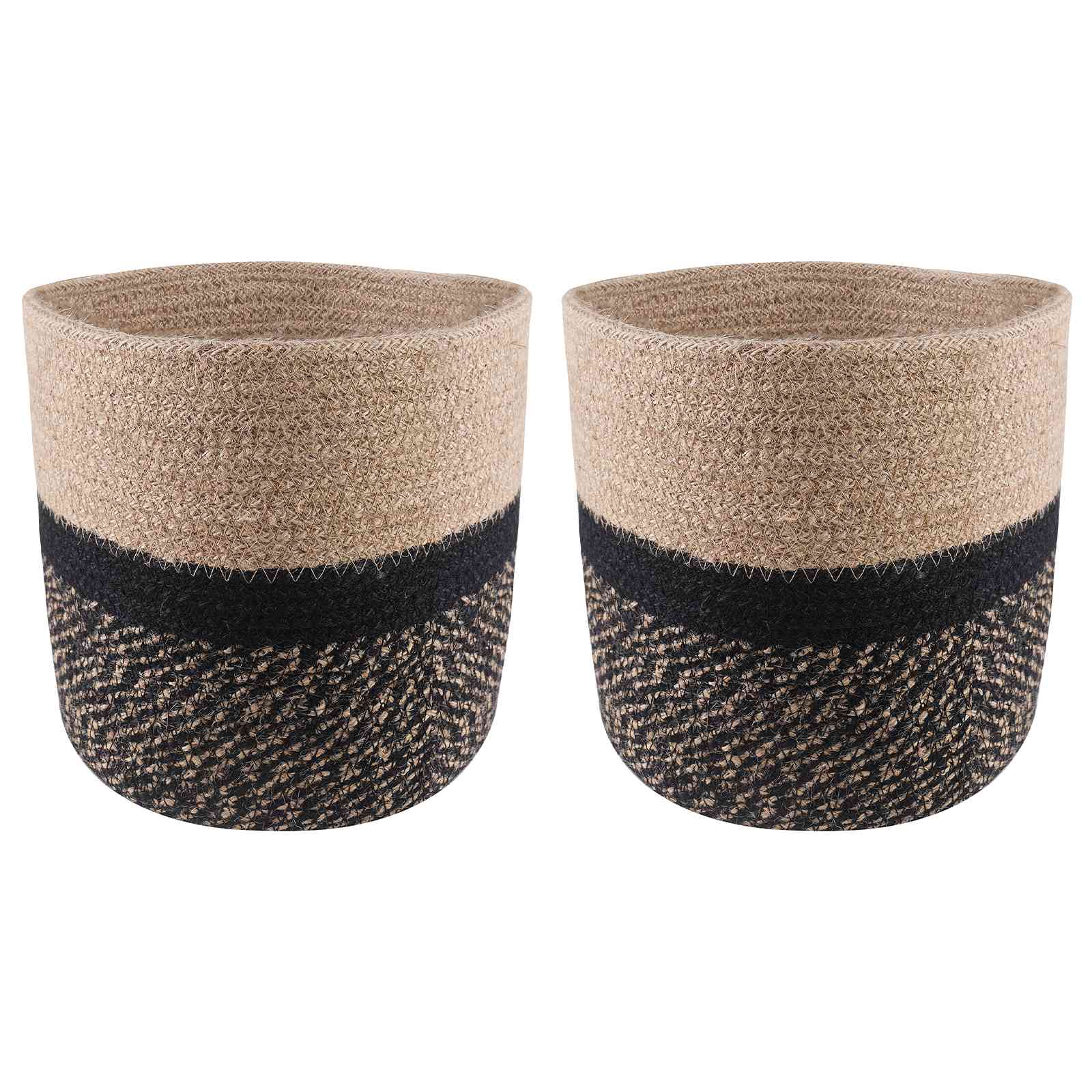 Pflanztopfsatz 2 stk. Natürlich und Schwarz Ø 21 x 21 cm