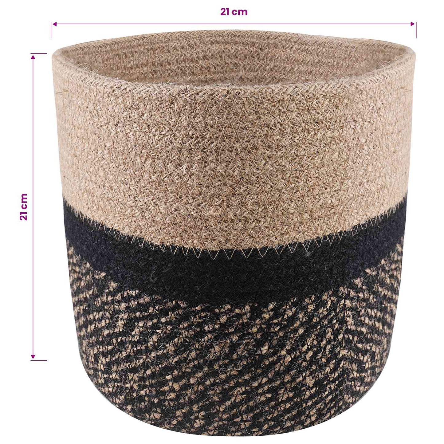 Pflanztopfsatz 2 stk. Natürlich und Schwarz Ø 21 x 21 cm