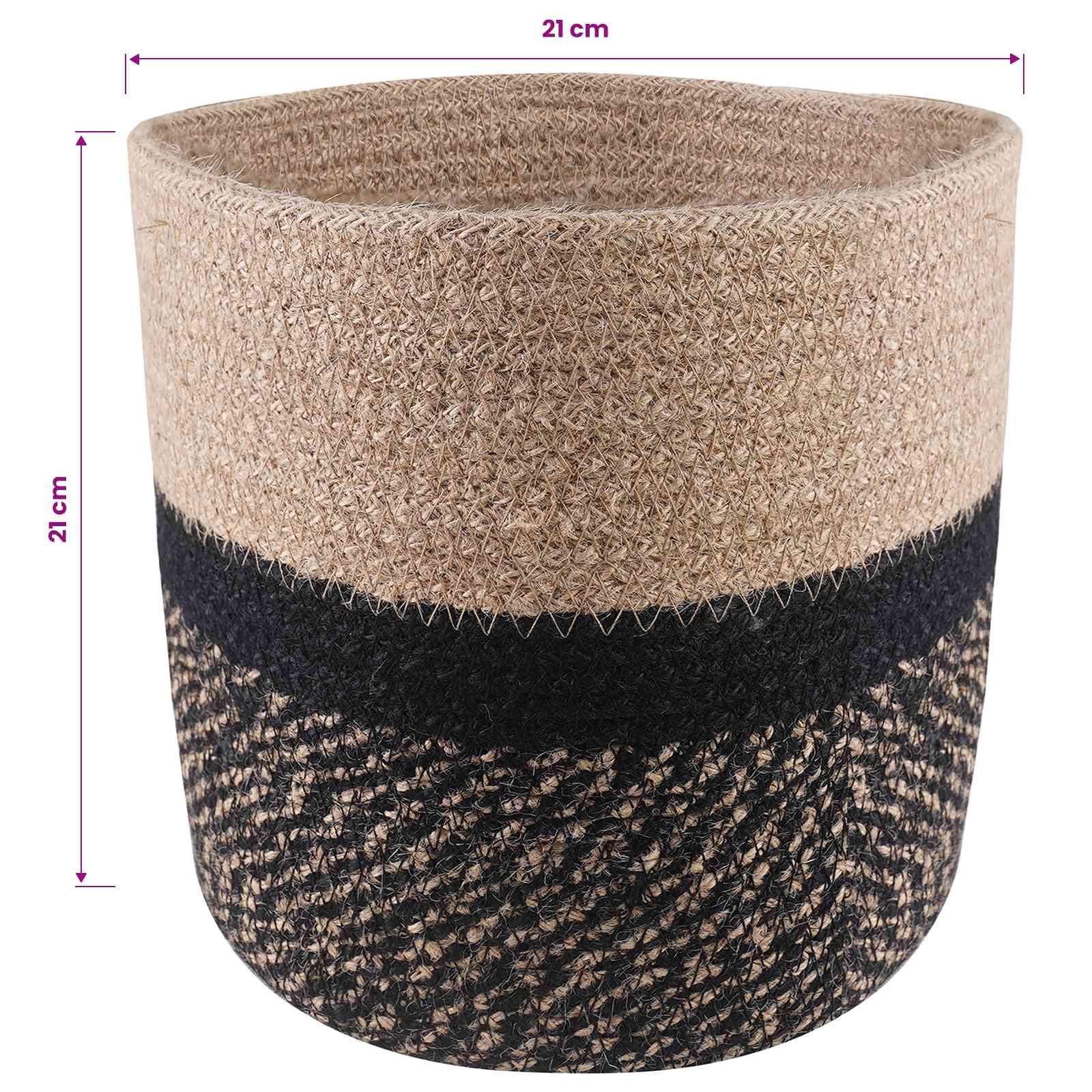 Pflanztopfsatz 2 stk. Natürlich und Schwarz Ø 21 x 21 cm