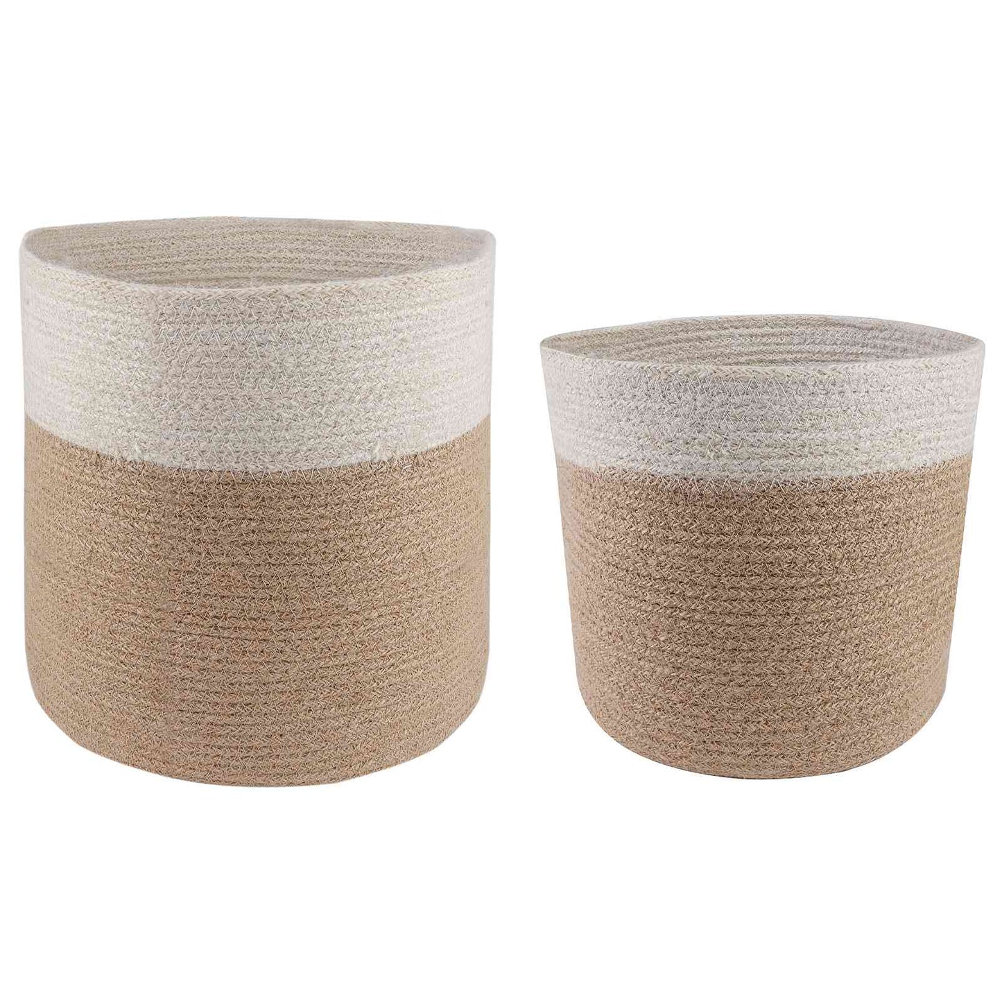 Pflanztopfsatz 2 stk. Natürlich und Weiß Ø 28 x 28 cm